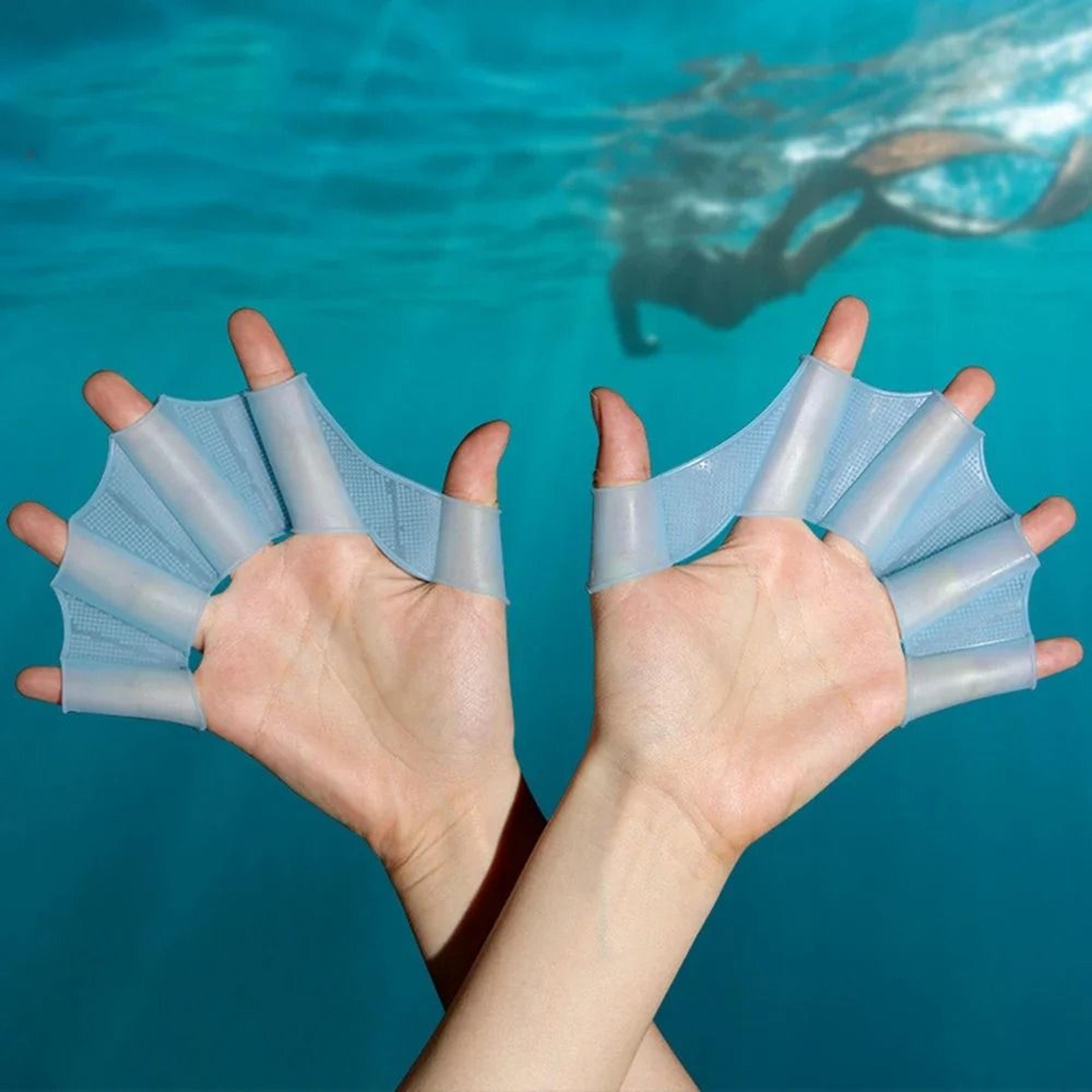 professional silicone webbed swimming hand paddles and finger gloves for professional training
