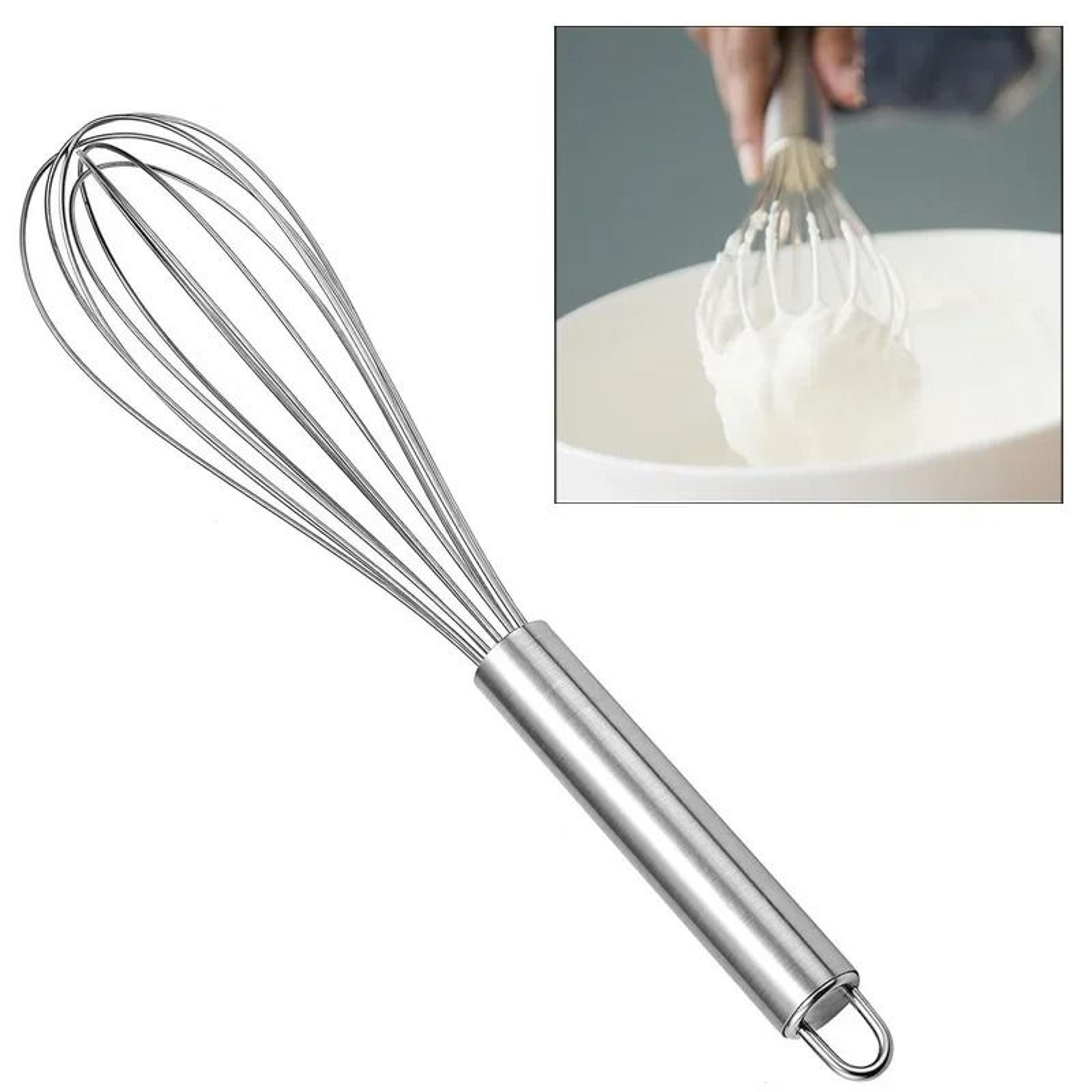 10-inch professional stainless steel balloon whisk manual egg beater and milk mixer tool