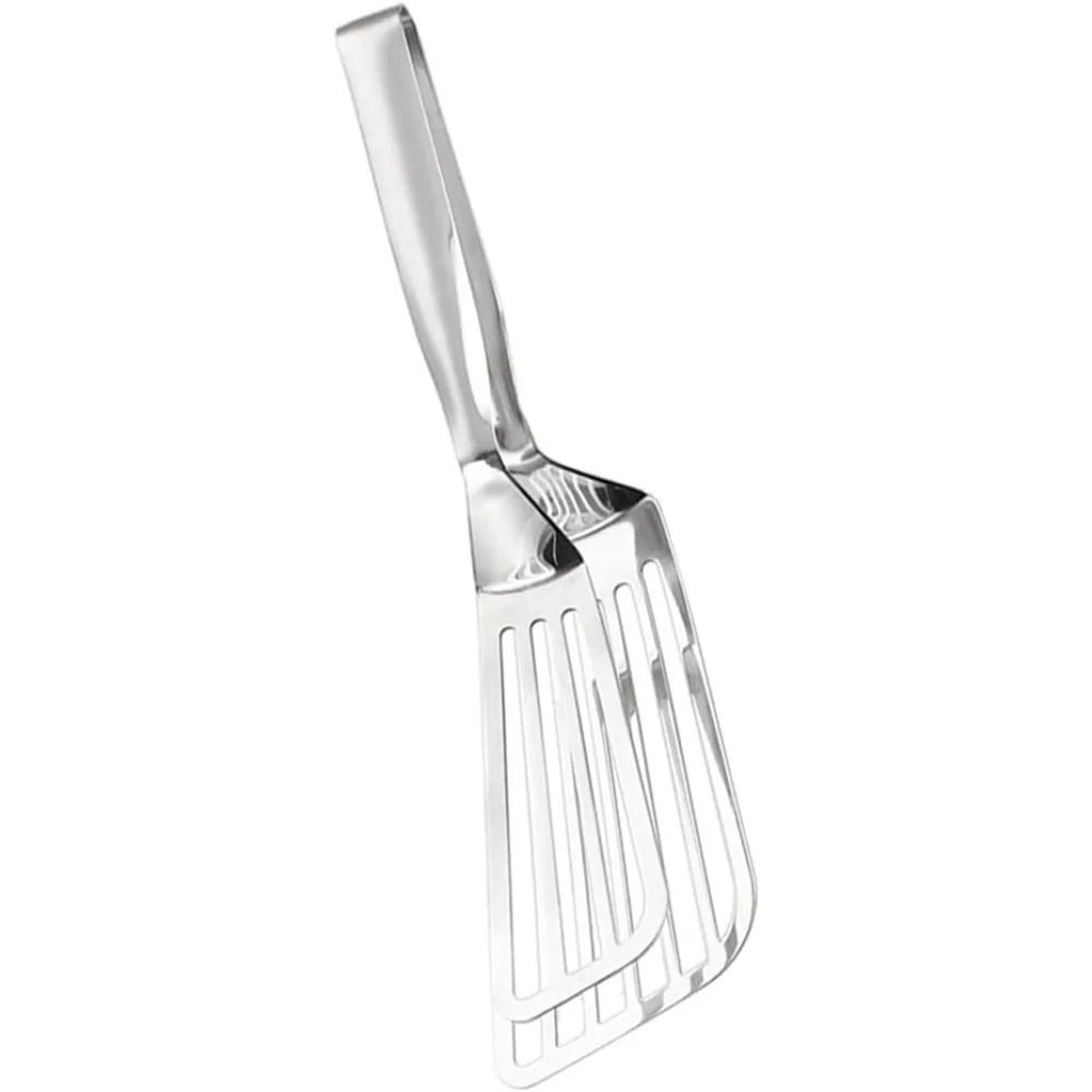 professional stainless steel fish gripper and serving tongs for steak, pizza, and grilling