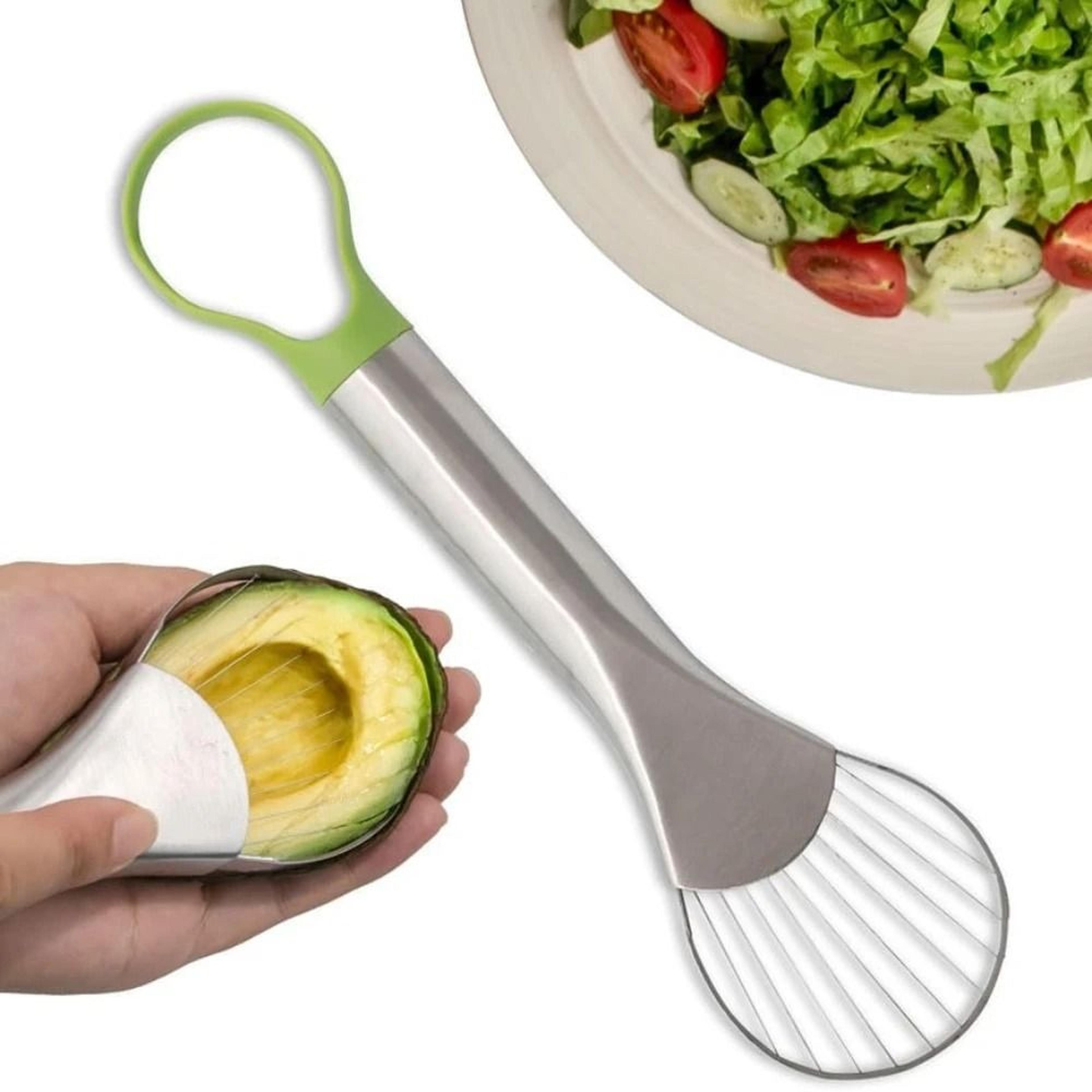 professional stainless steel avocado slicer, peeler, and precision thin-cutting tool