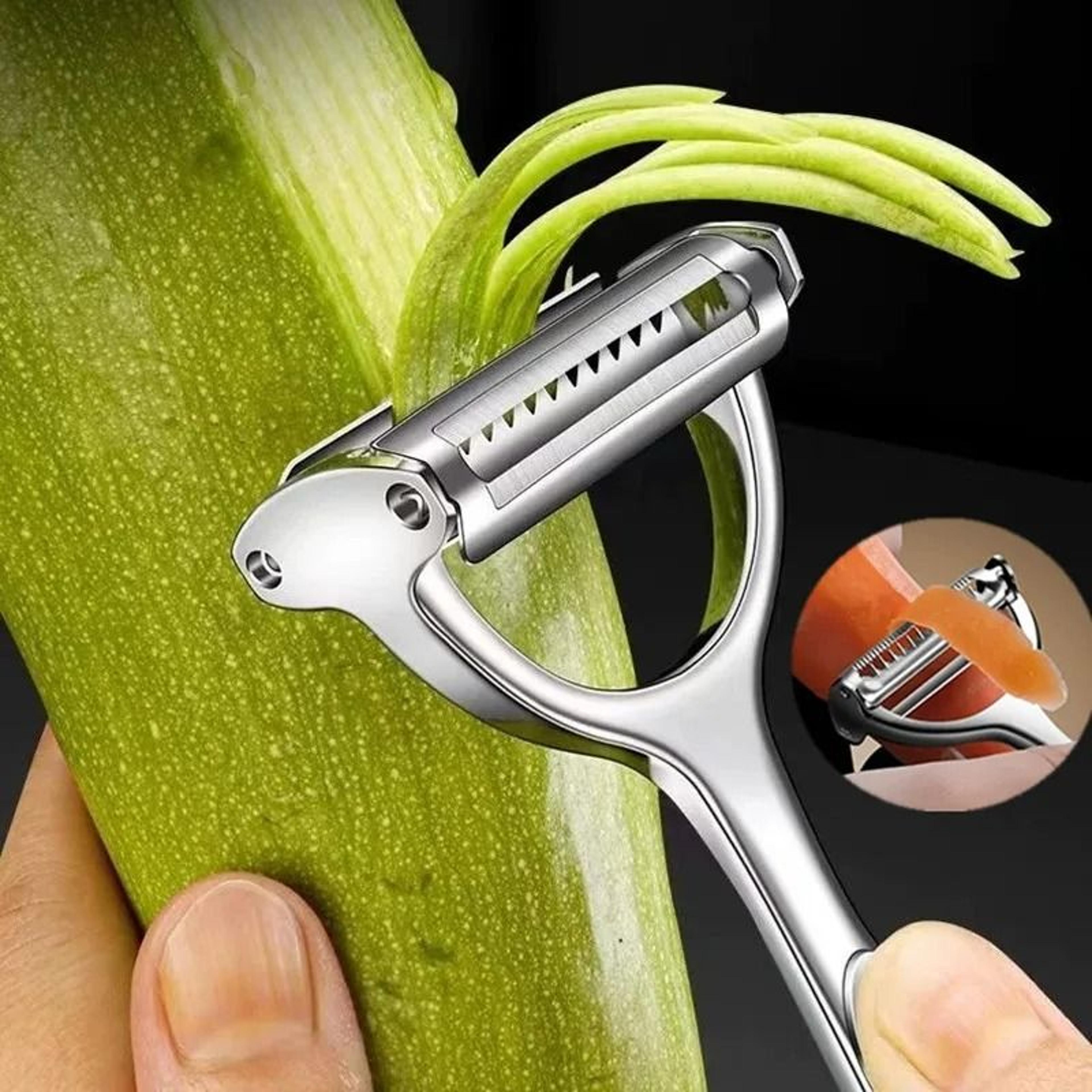 stainless steel julienne peeler and vegetable slicer
