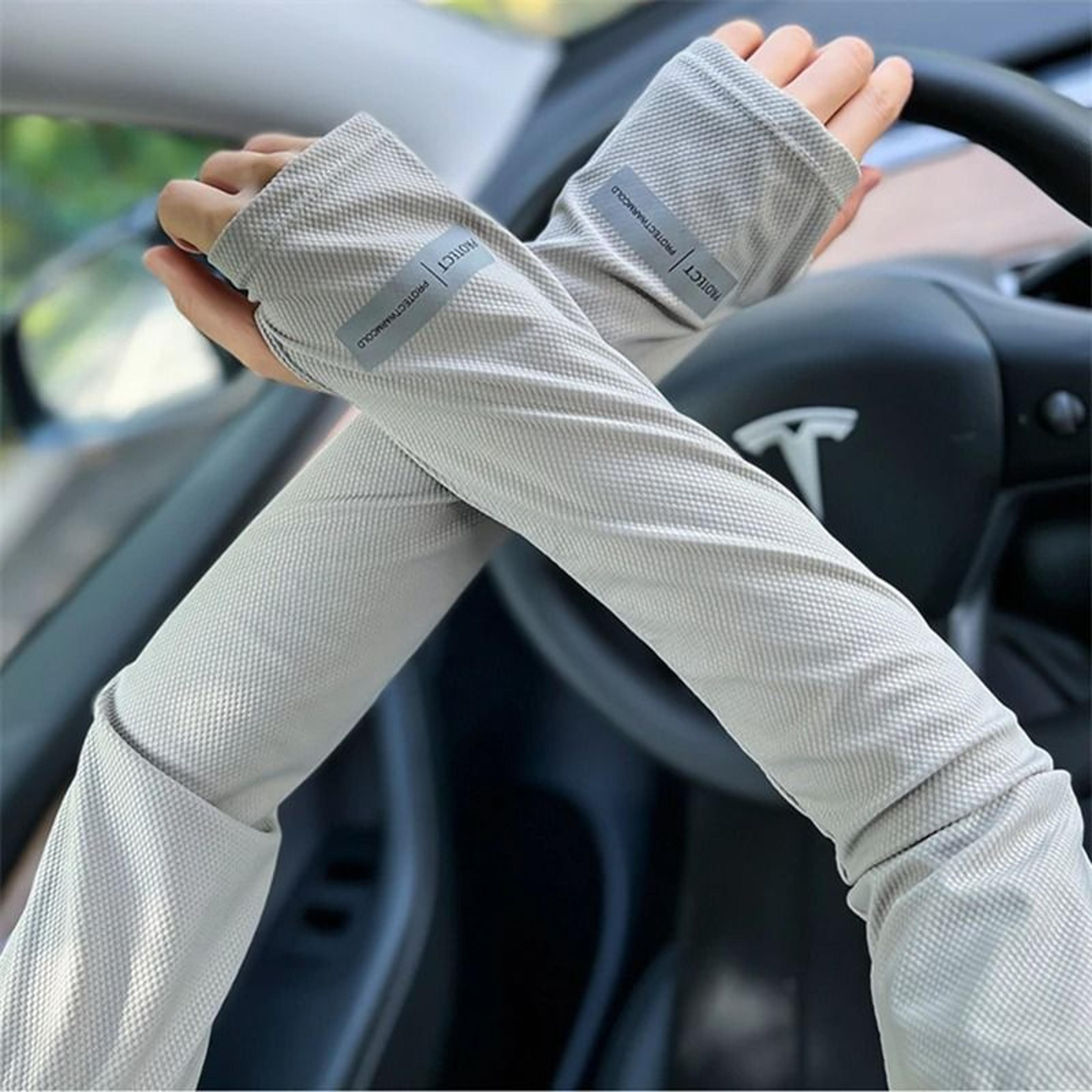 mens large size japanese ice silk sun protection sleeves - summer uv arm covers