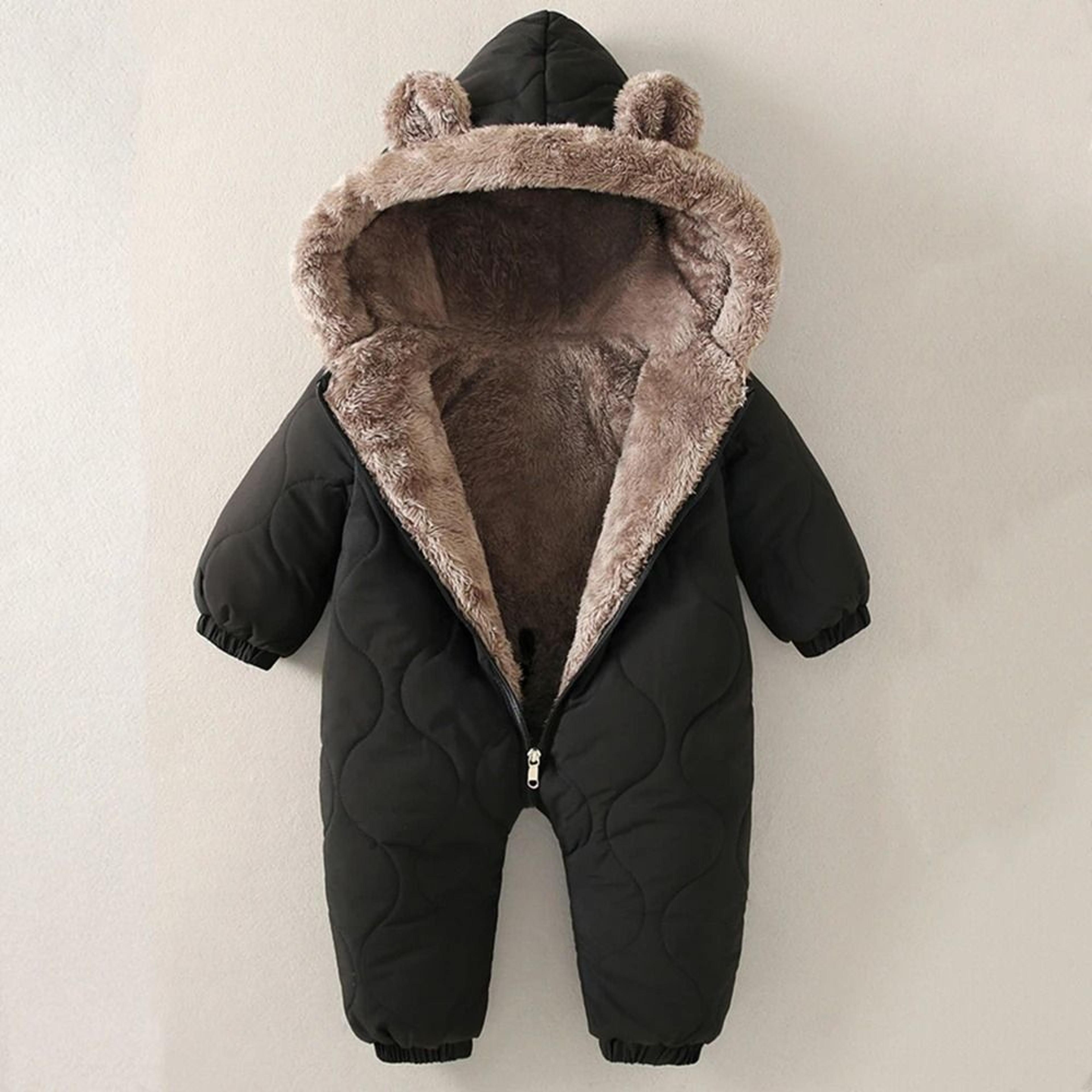 2025 newborn winter snowsuit - velvet-lined thermal jumpsuit & romper