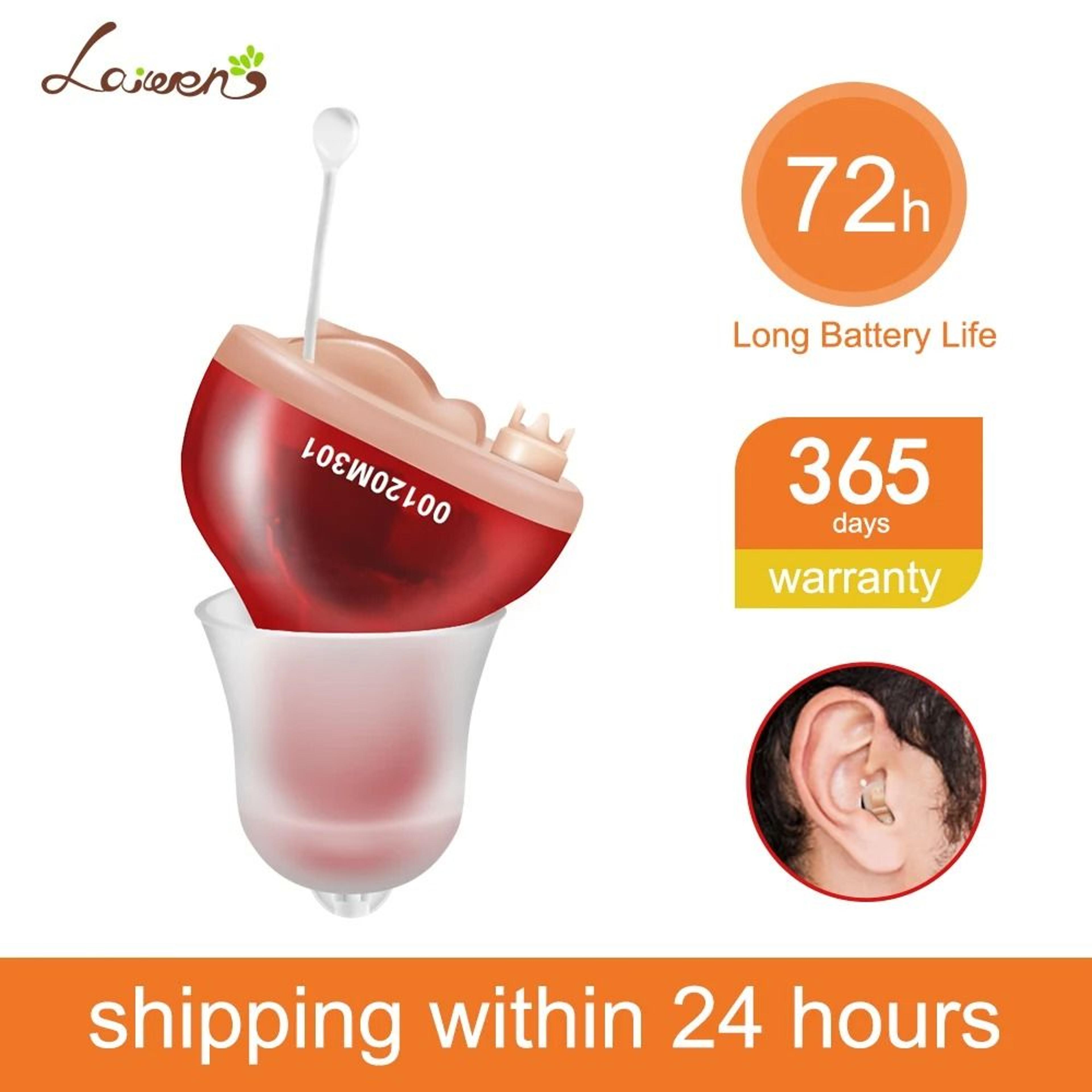 invisible wireless mini cic hearing aid - adjustable sound amplifier for severe loss