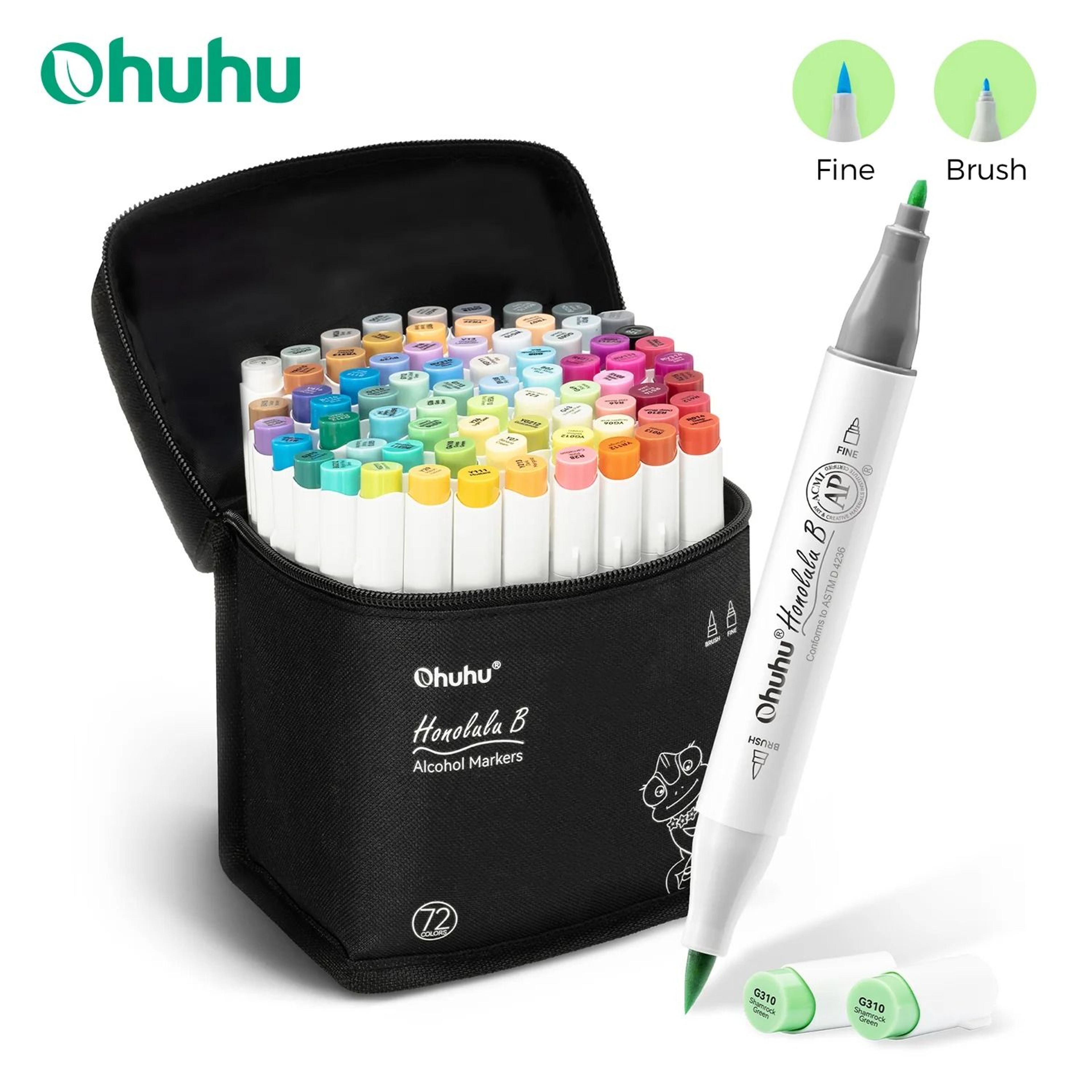 ohuhu honolulu b series master marker set - refillable alcohol art markers