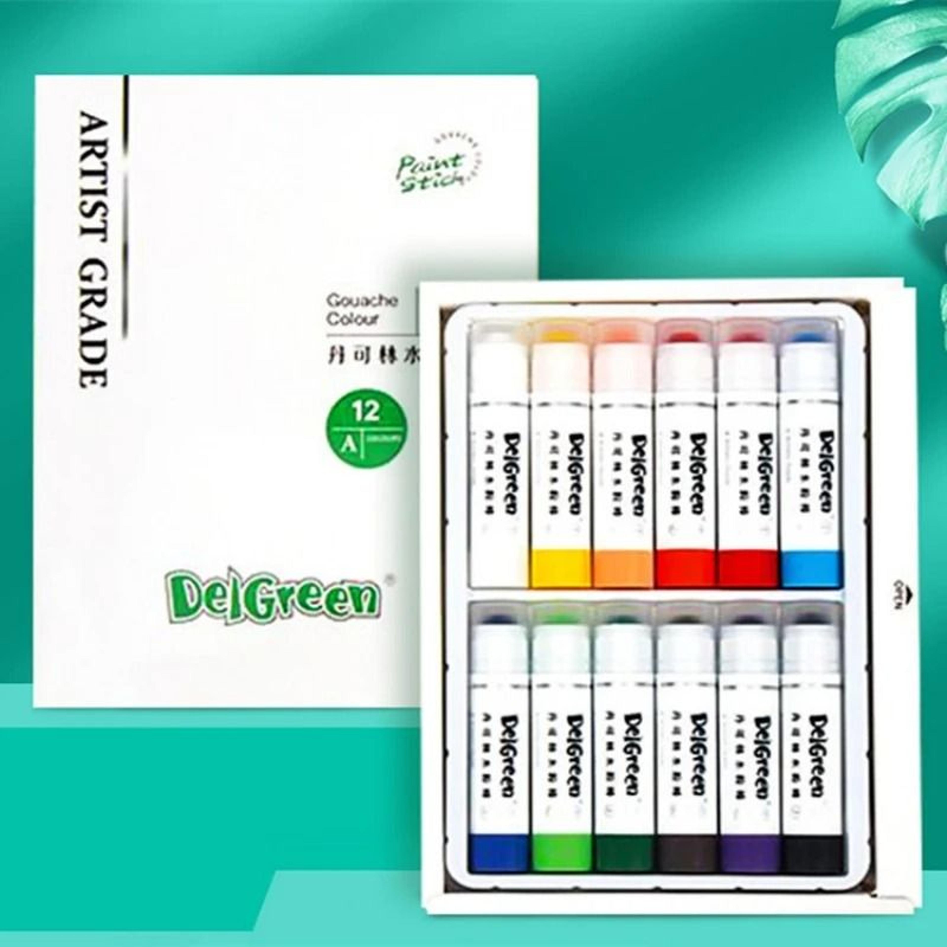 artist series soft solid gouache paint sticks - washable non-toxic drawing pastels