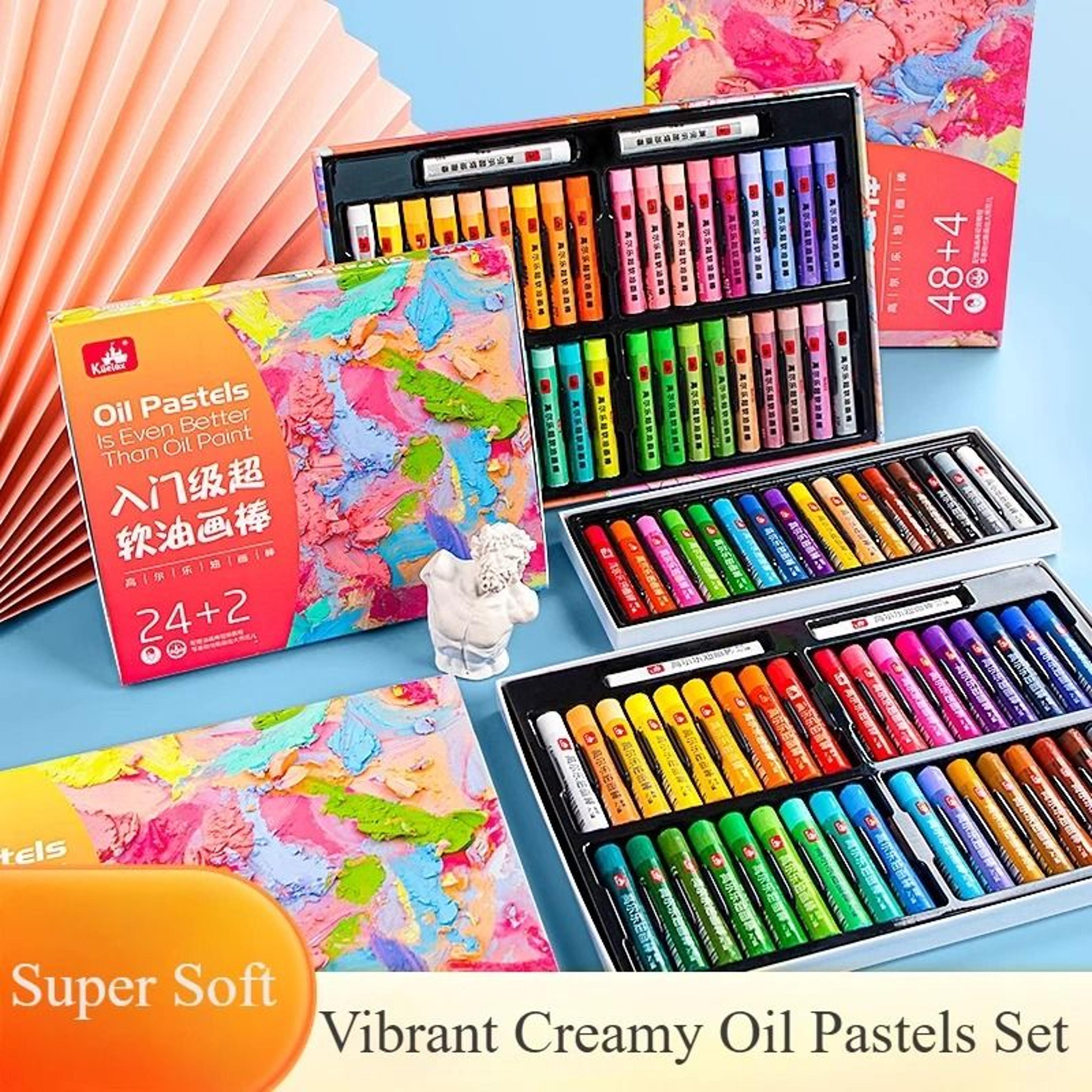 super soft professional oil pastel set - vibrant artist grade blending & layering