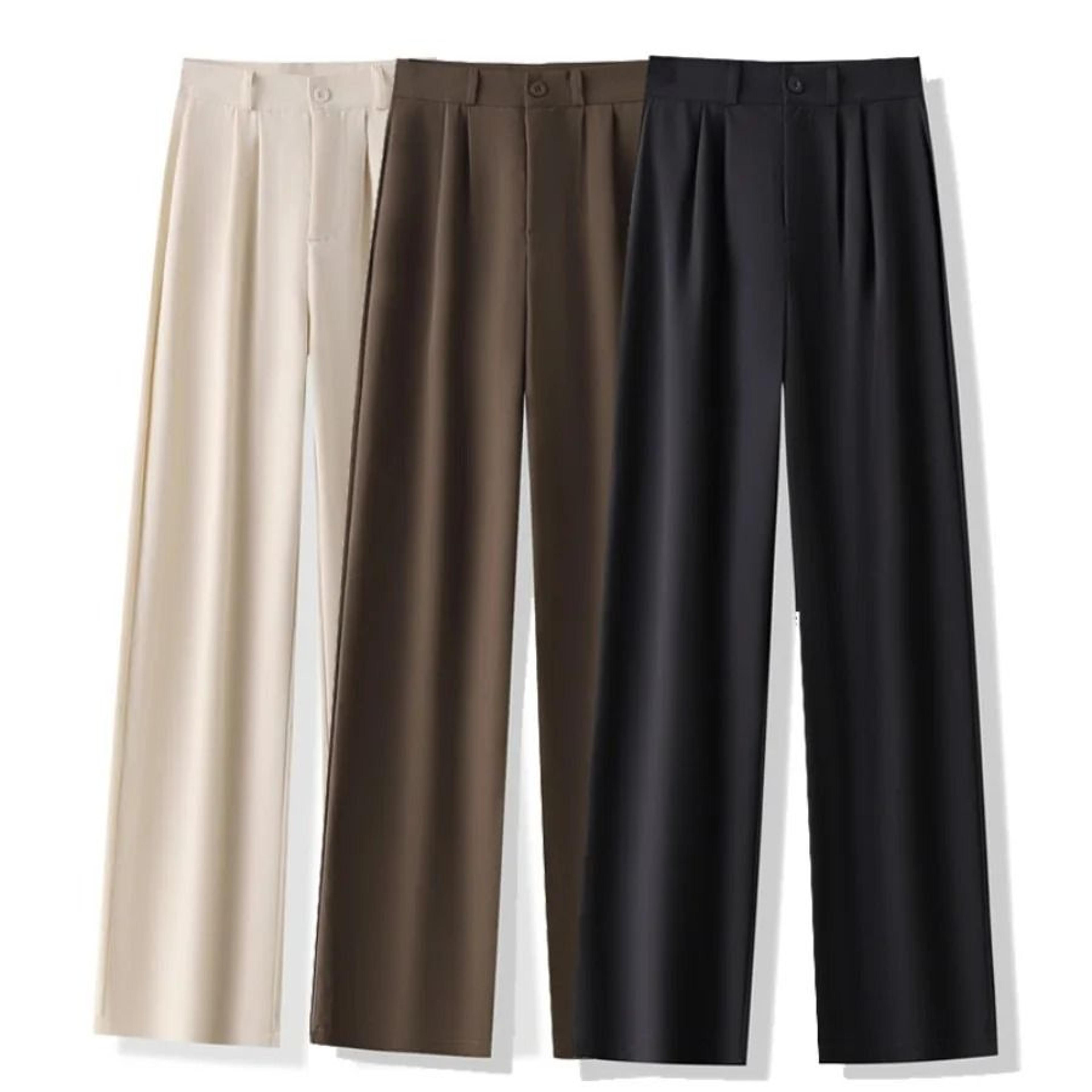 2024 high waist women's suit pants straight office ladies fashion loose suit trousers