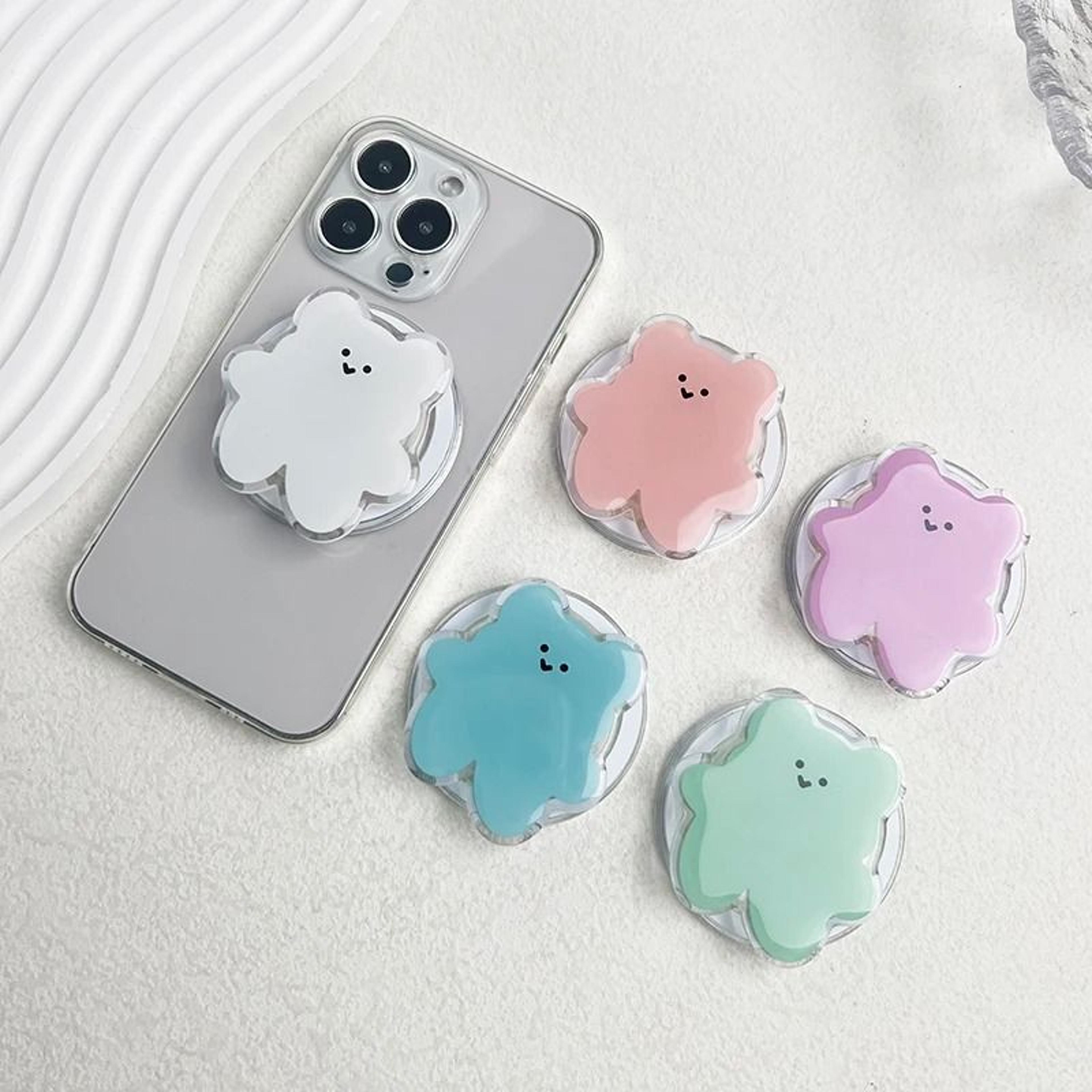 cartoon bear magnetic folding mobile phone grip holder for magsafe iphone & samsung