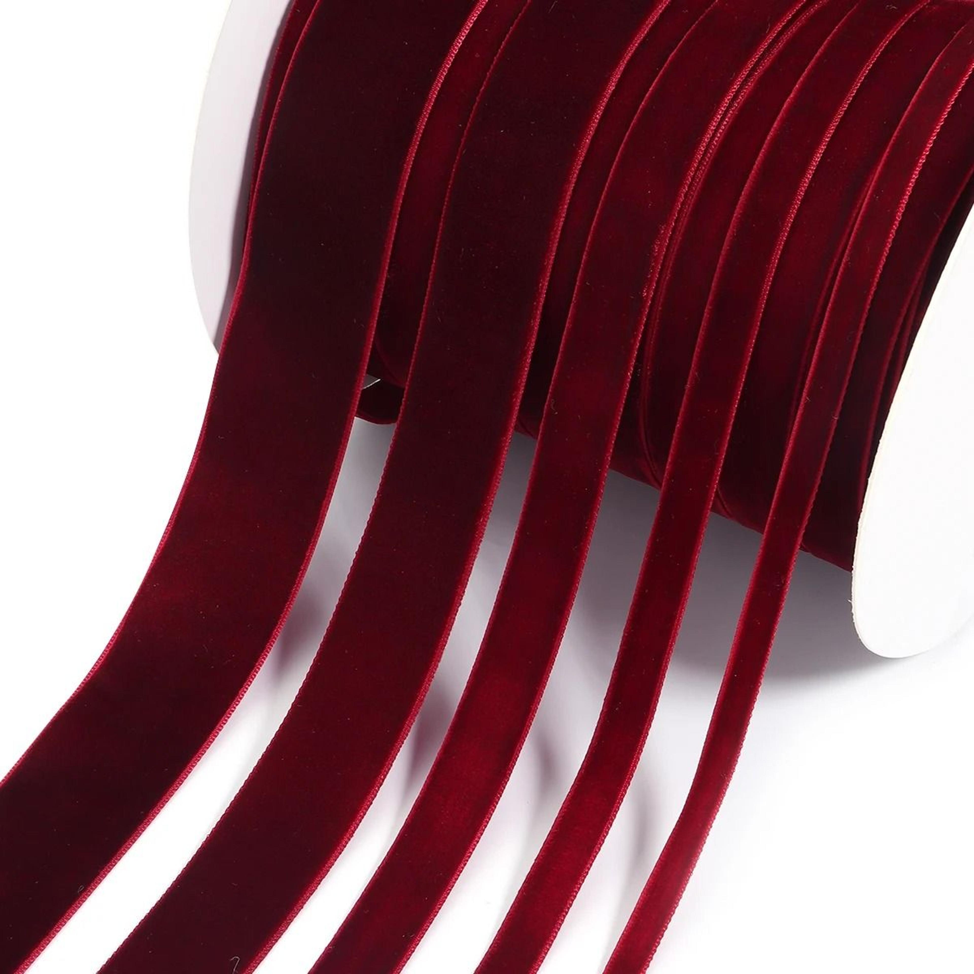 professional multi-width velvet ribbon | premium 5/10 yard gift packaging & christmas decor system