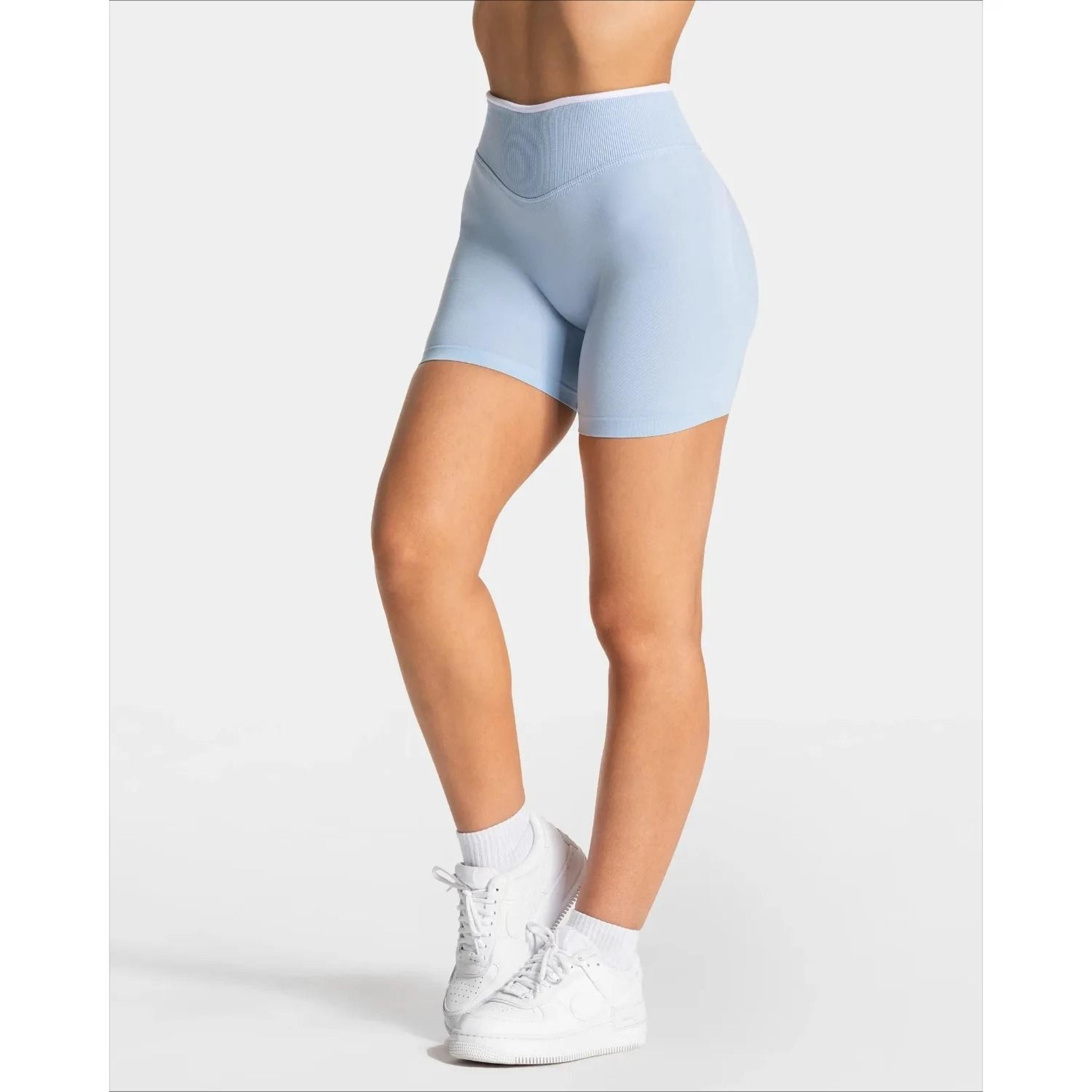 womens seamless high-waist gym shorts | solid color hip-lifting yoga & running performance system