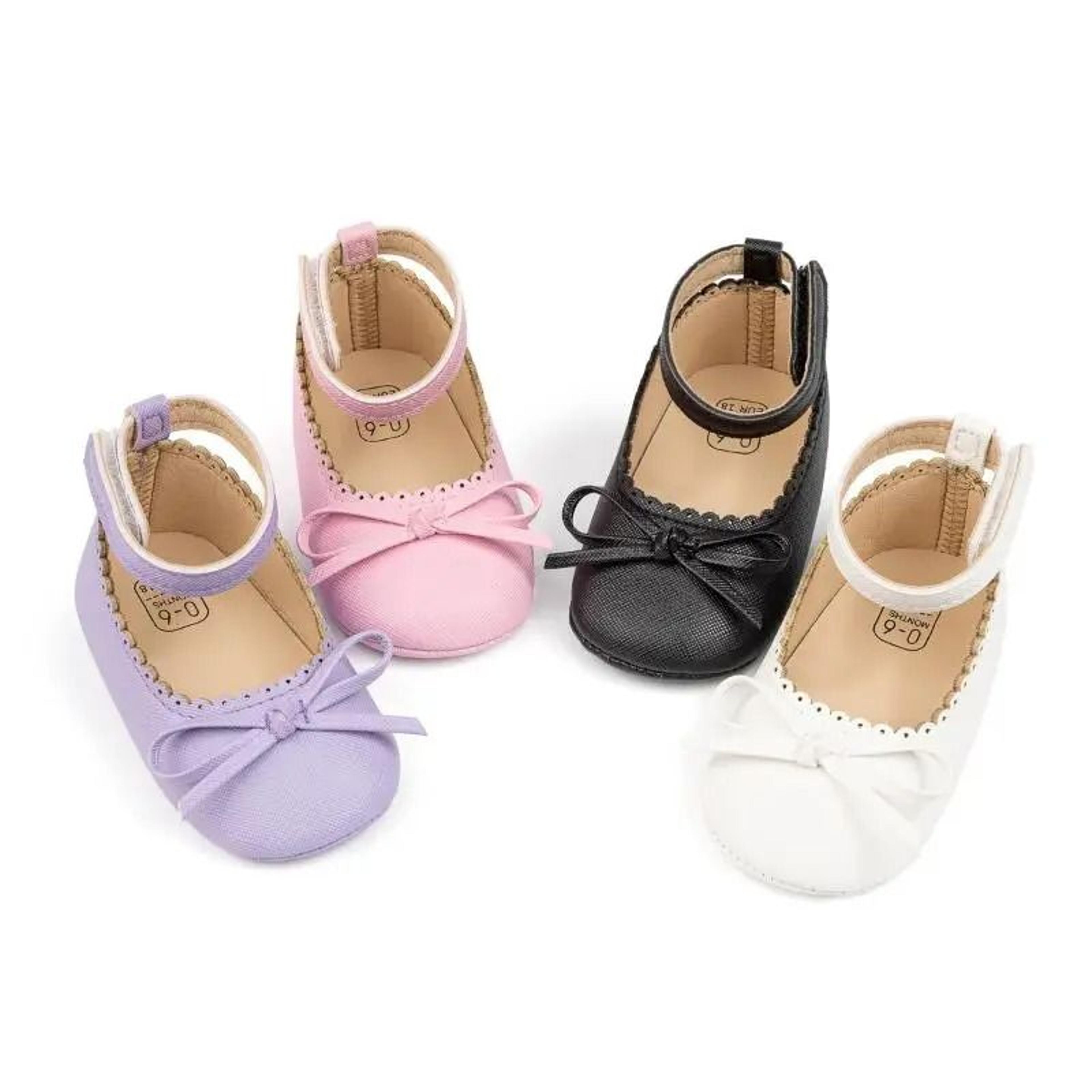 meckior baby girl princess shoes | soft-sole leather bowknot first walkers