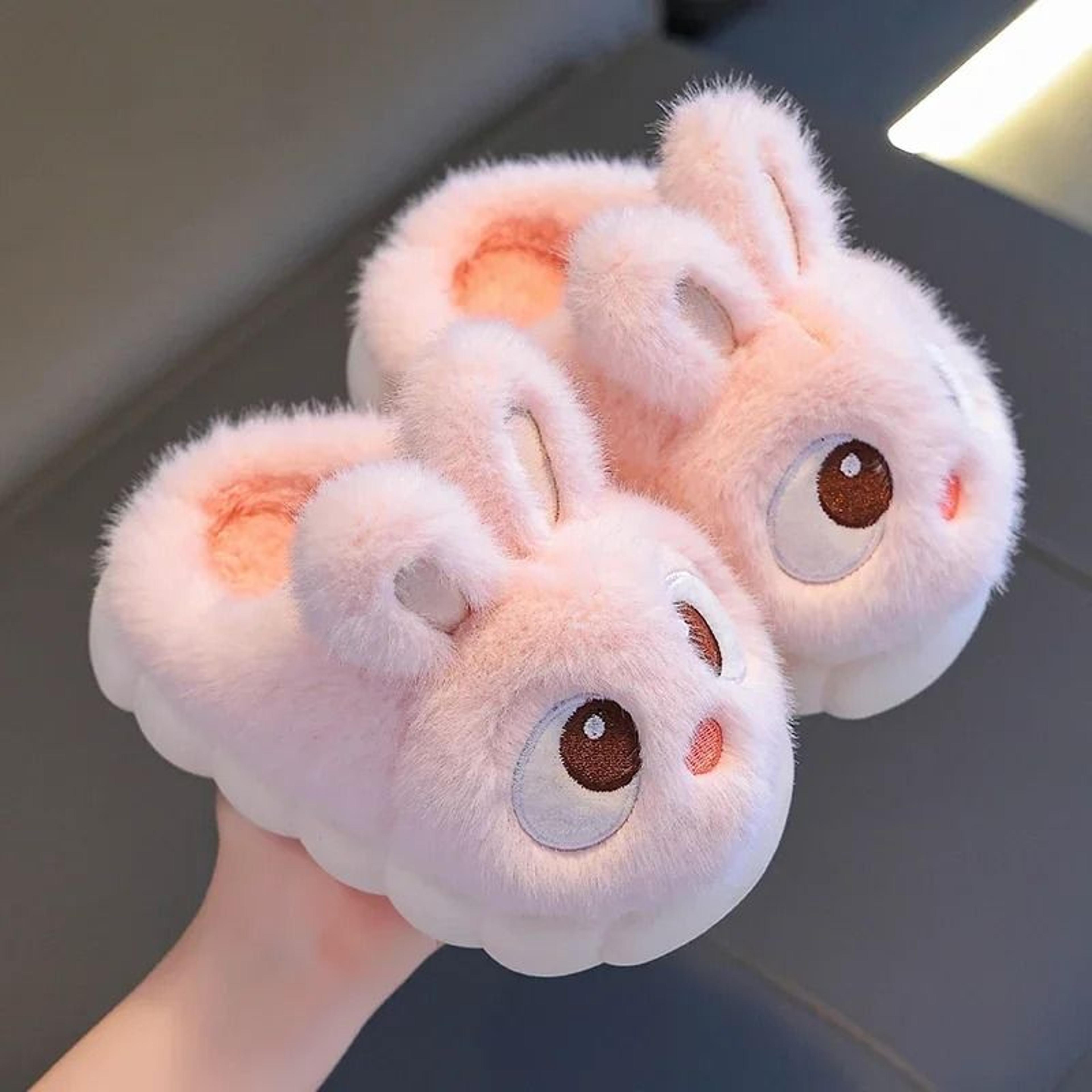 2024 cute rabbit winter slippers | children's fluffy indoor house shoes & thermal comfort system