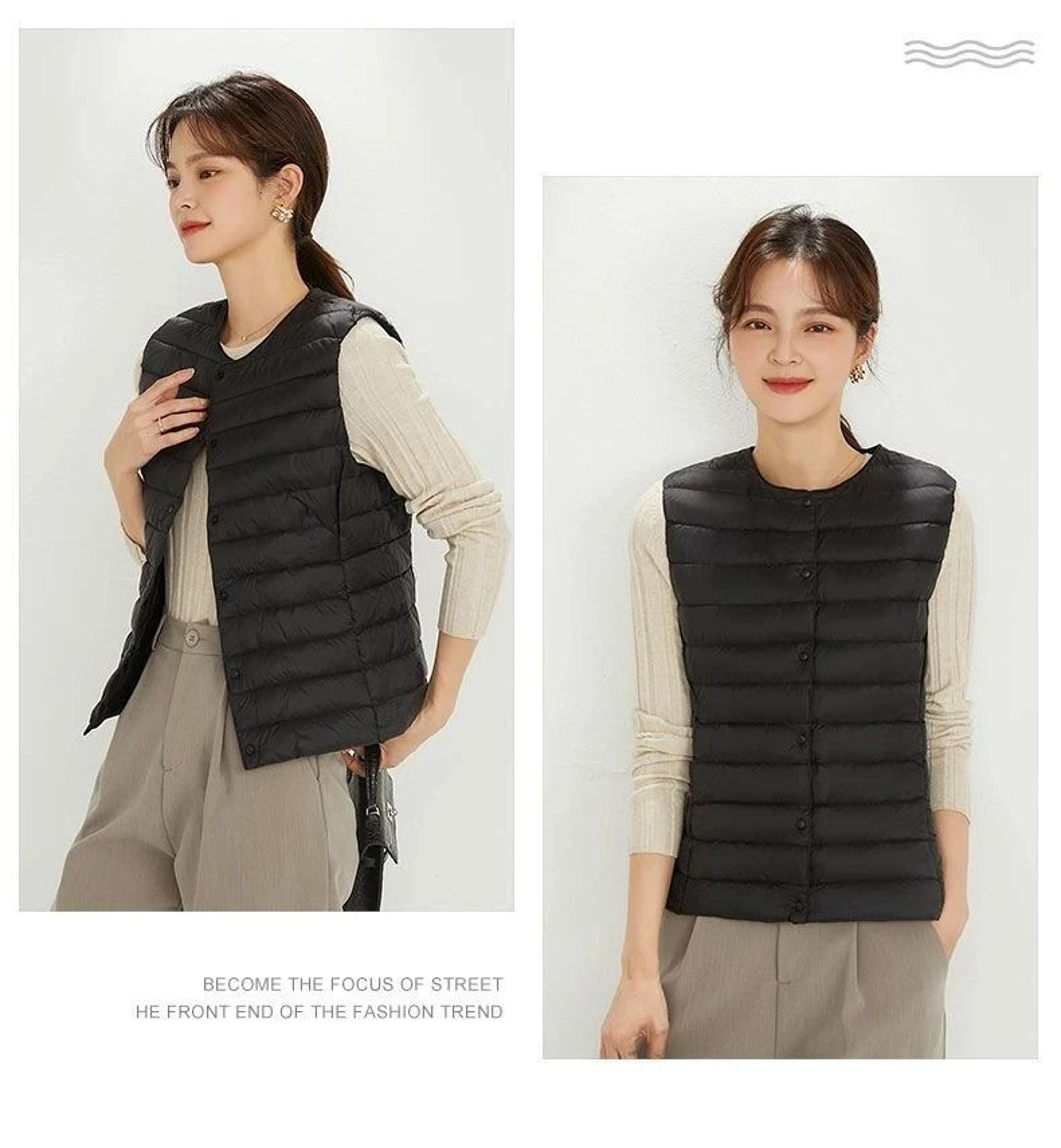womens lightweight collarless system | premium plus size thermal puffer gilet & versatile sleeveless down infrastructure