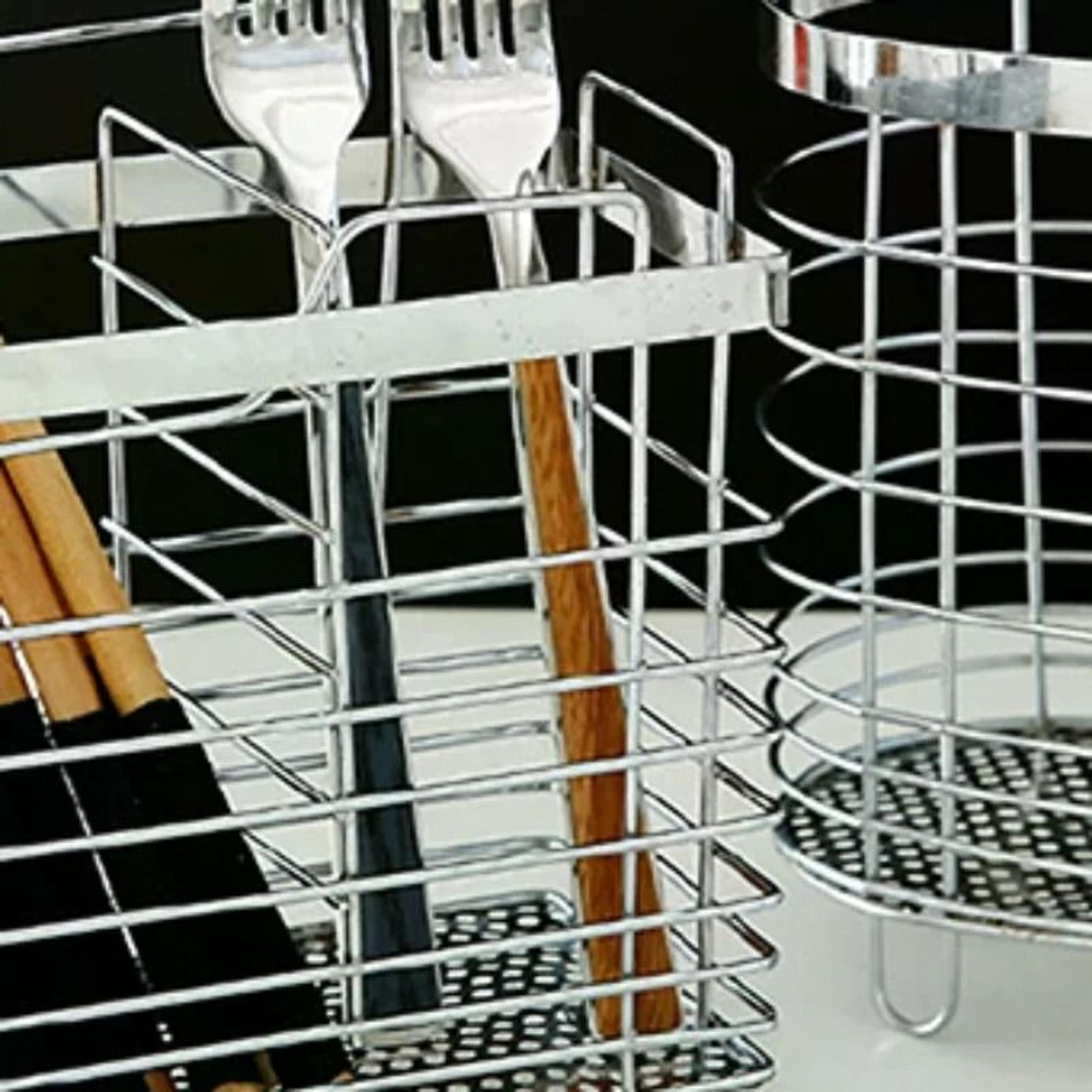 suspension household stainless steel kitchen cutlery holder drainer