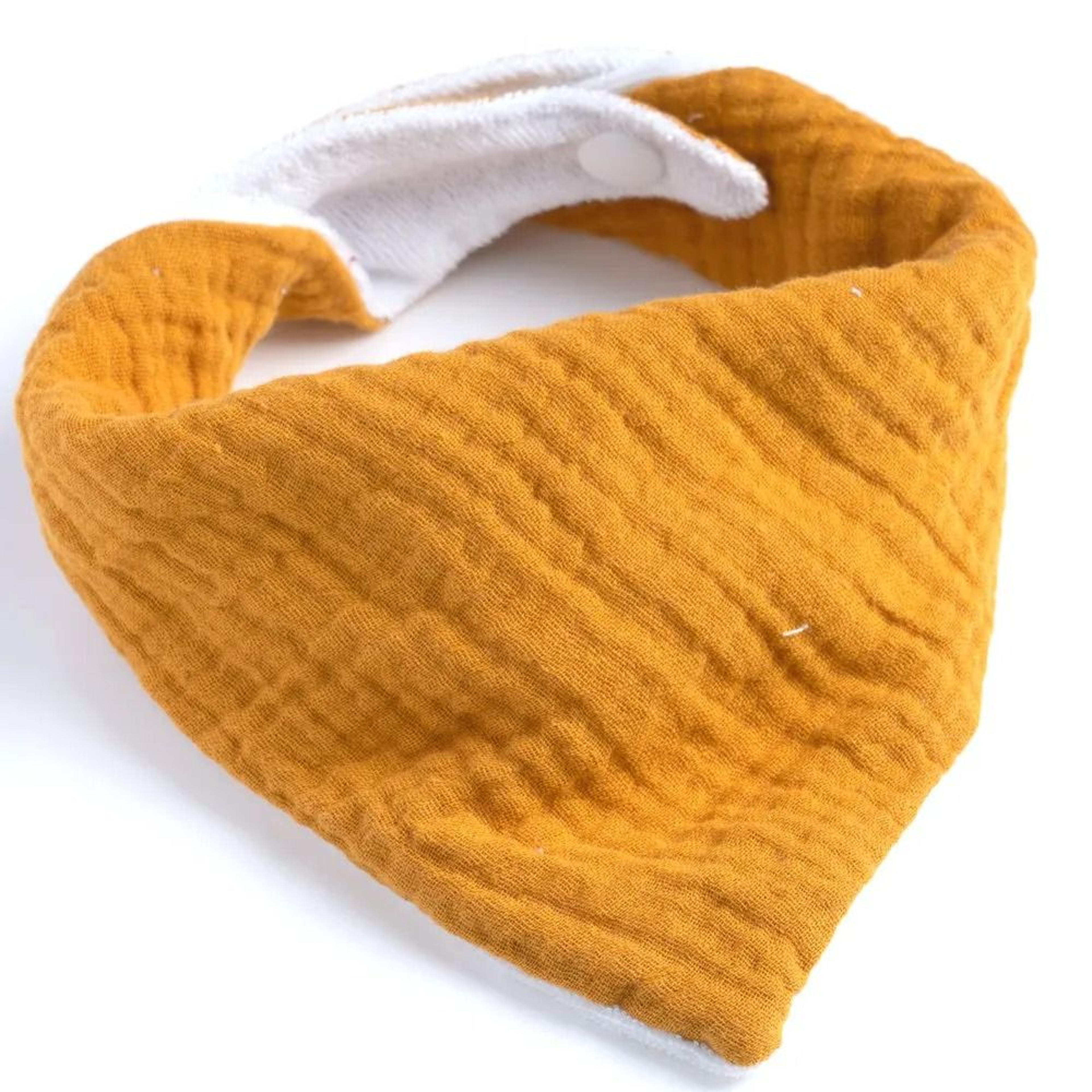 baby infant cotton & terry absorbent triangle scarf feeding saliva towel