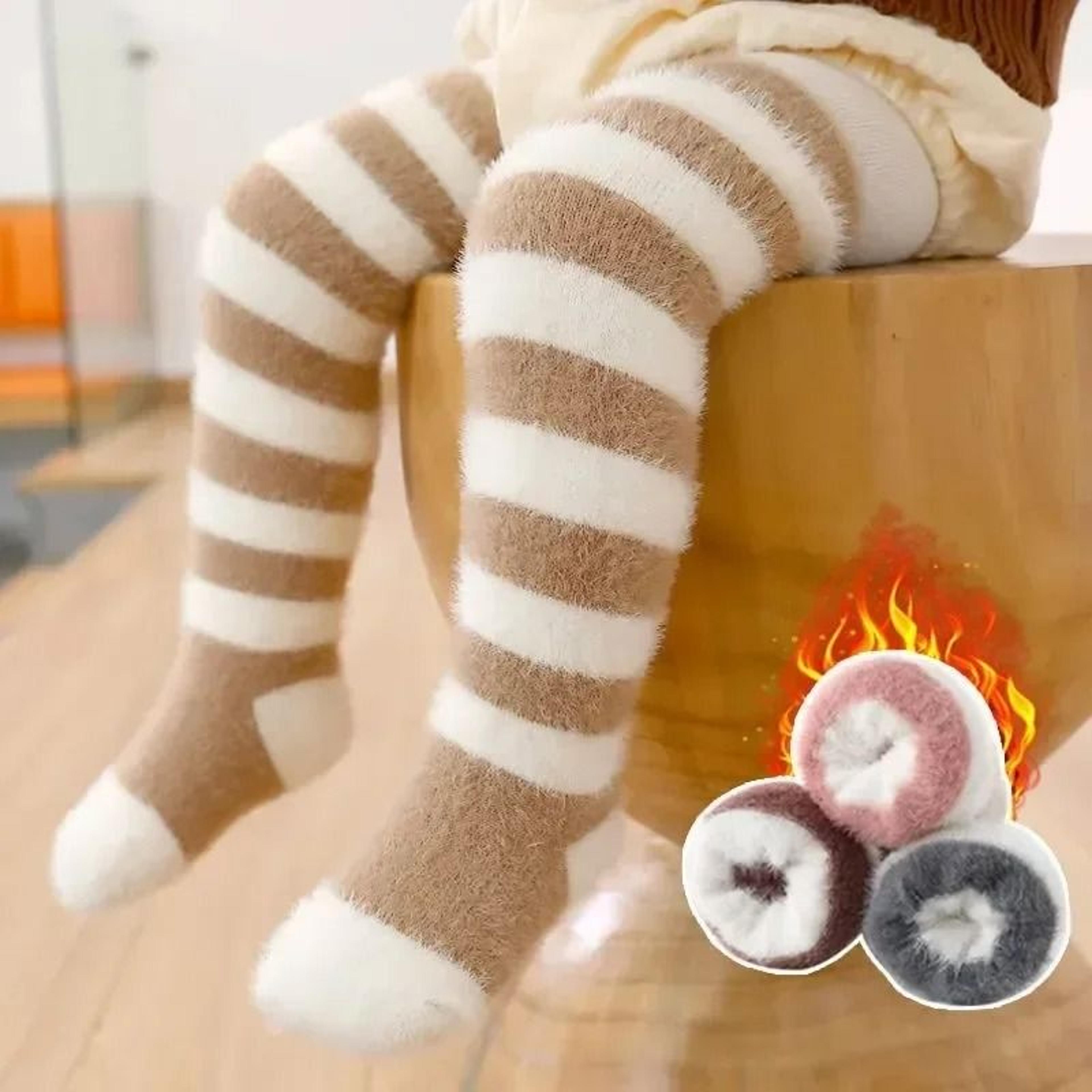 winter thick warm plush baby stockings super soft knee high socks