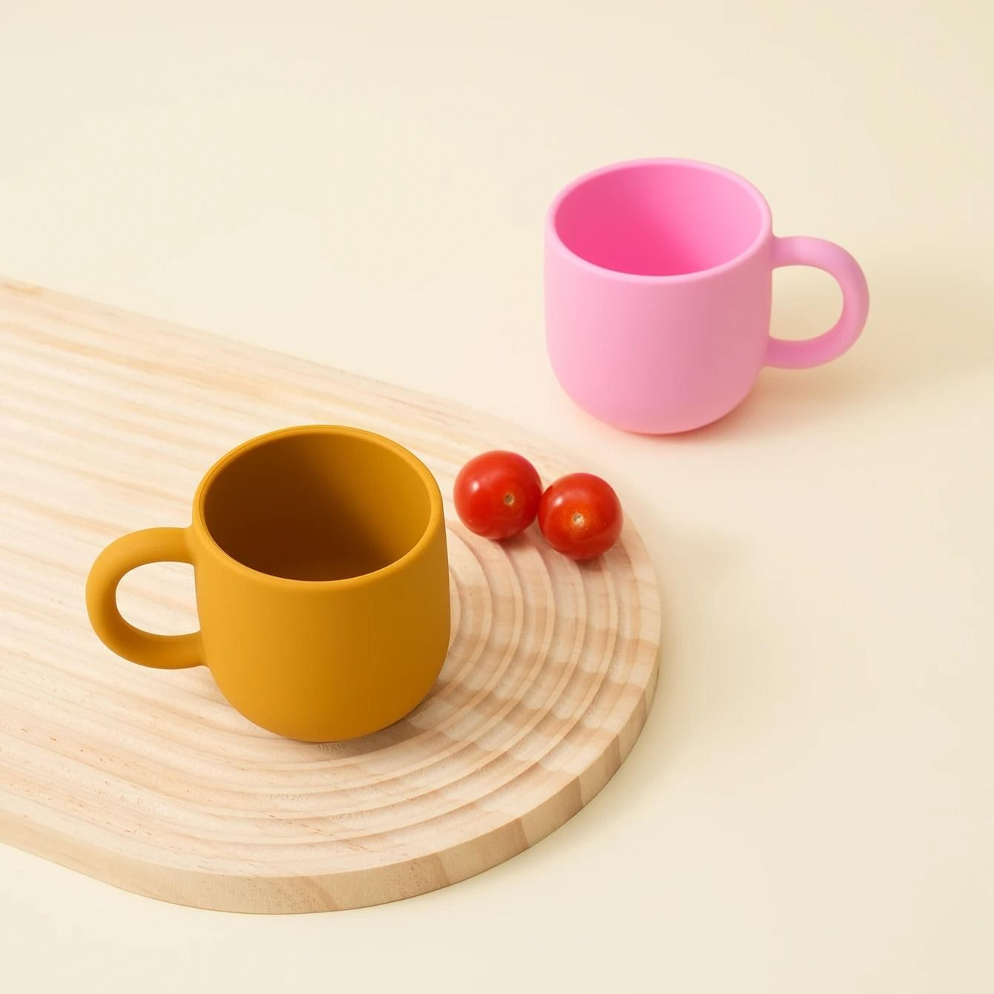 silicone baby training cup – single handle portable tableware for toddlers