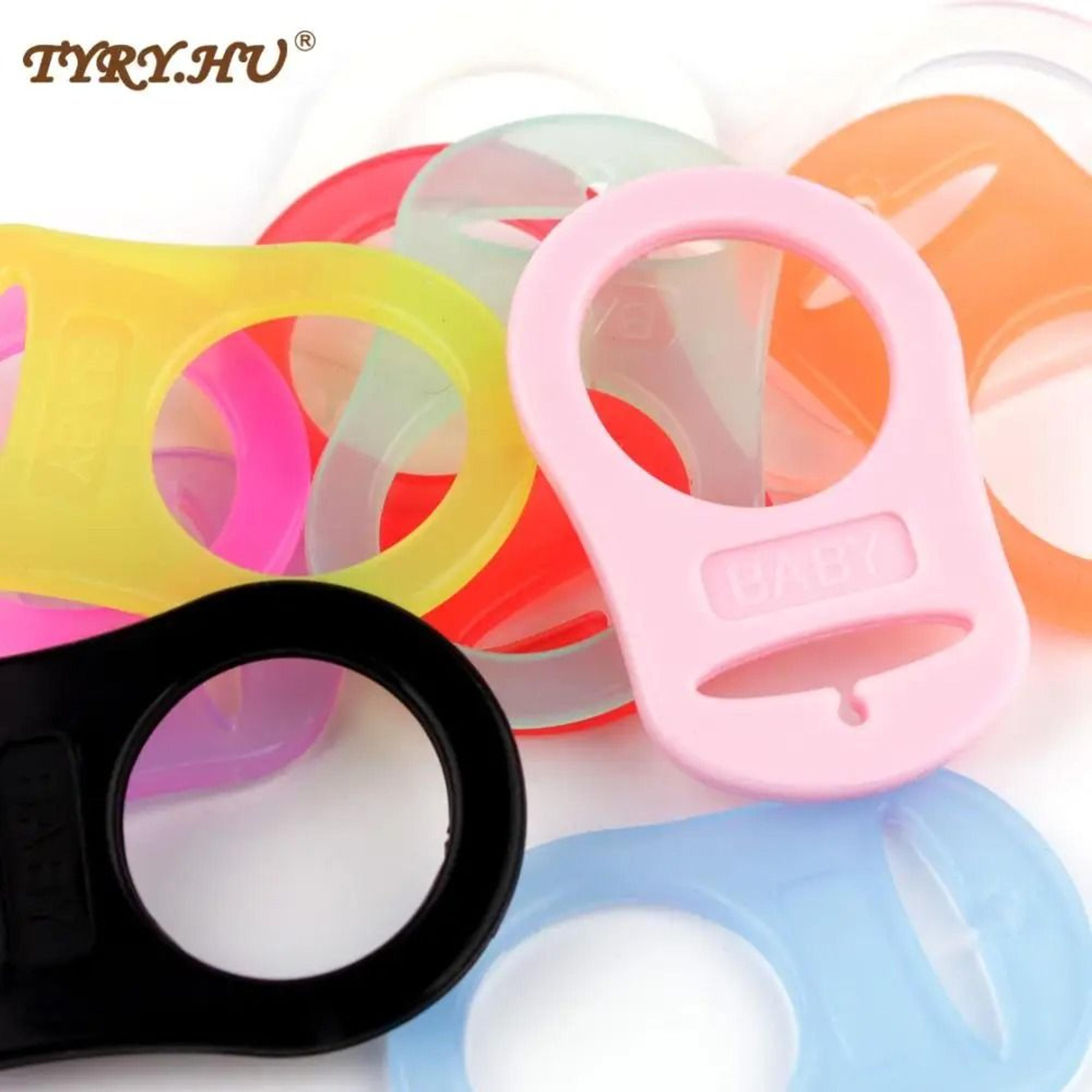 12 pcs silicone pacifier adapters – bpa-free diy soother chain holder clips