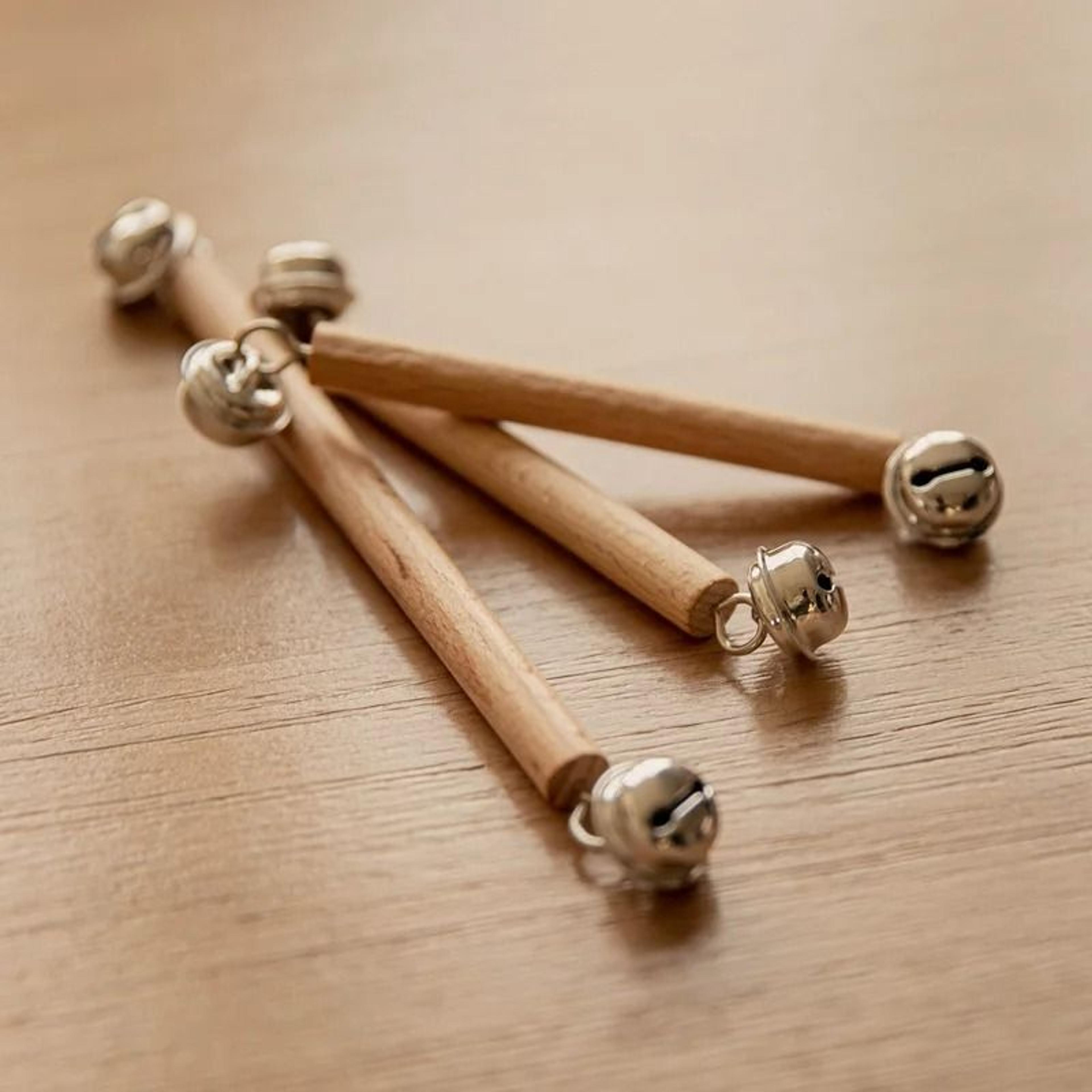 montessori wooden bell rattle – bpa-free intelligence development & teething toy
