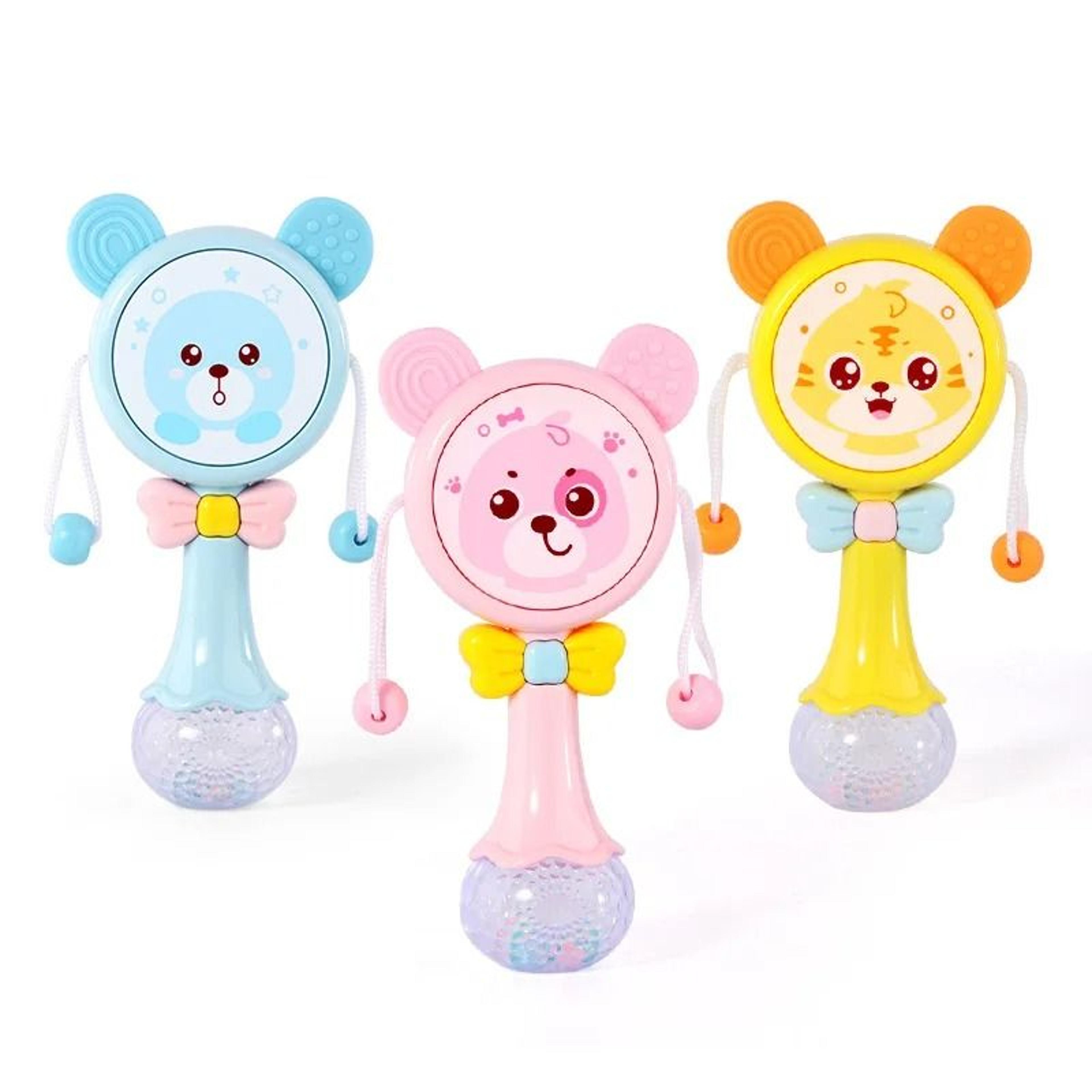 2025 flashing musical rabbit hand bell – early educational teether rattle toy (0-12m)