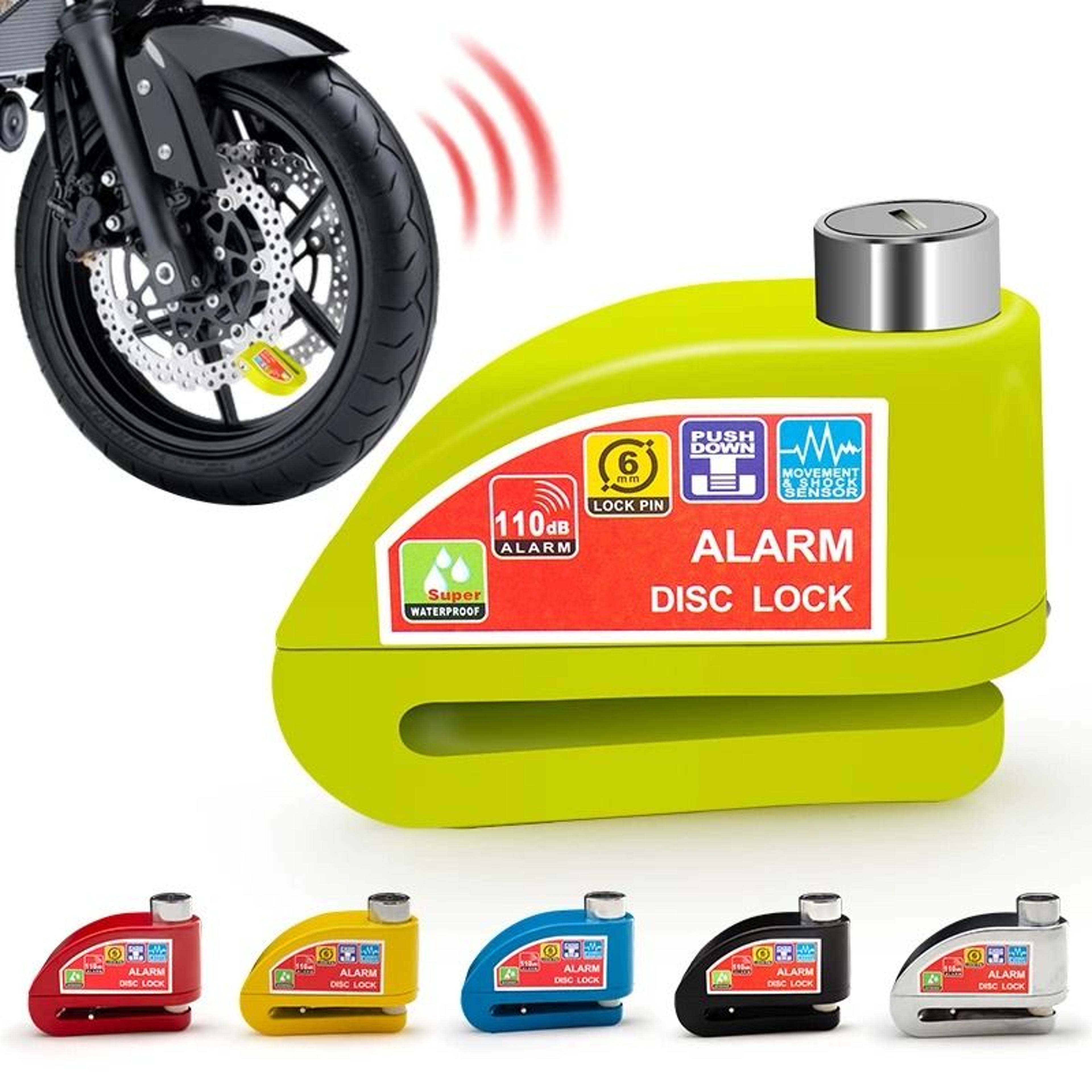 110db waterproof motorcycle disc brake alarm lock with keyless security