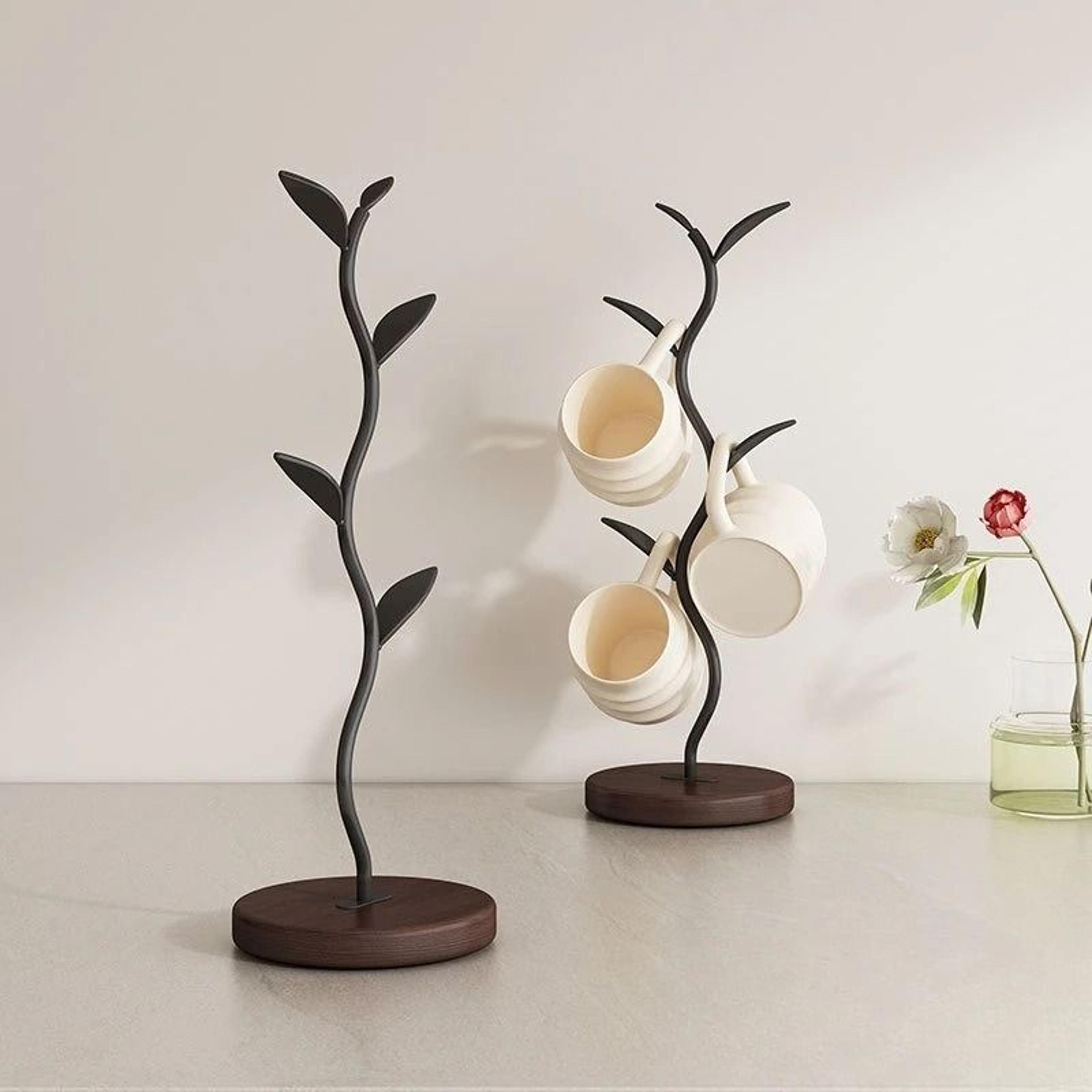 tree-shaped decorative cup holder and high-performance home organization architecture