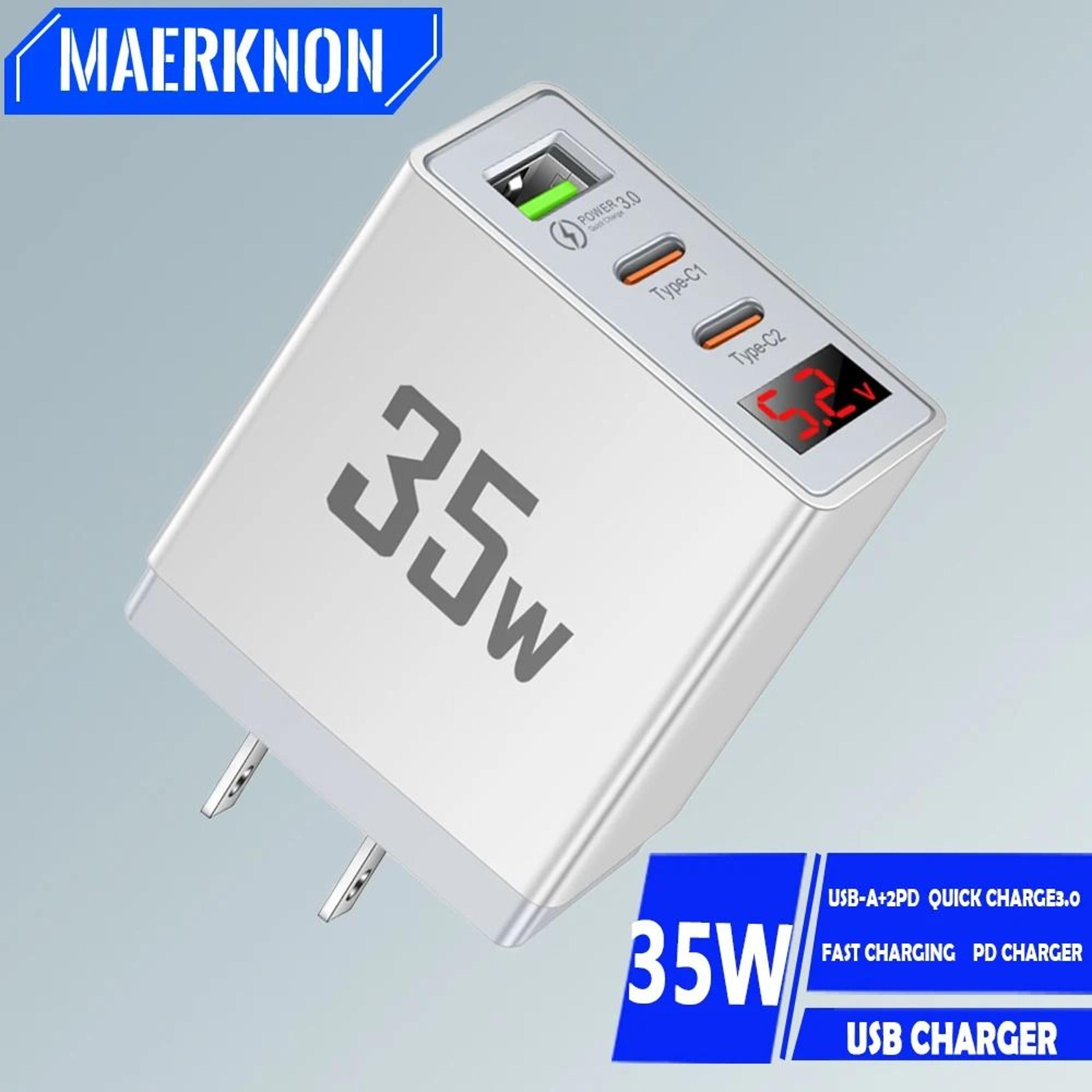 gemini said 35w led display quick charge 3.0 pd type c wall charger adapter
