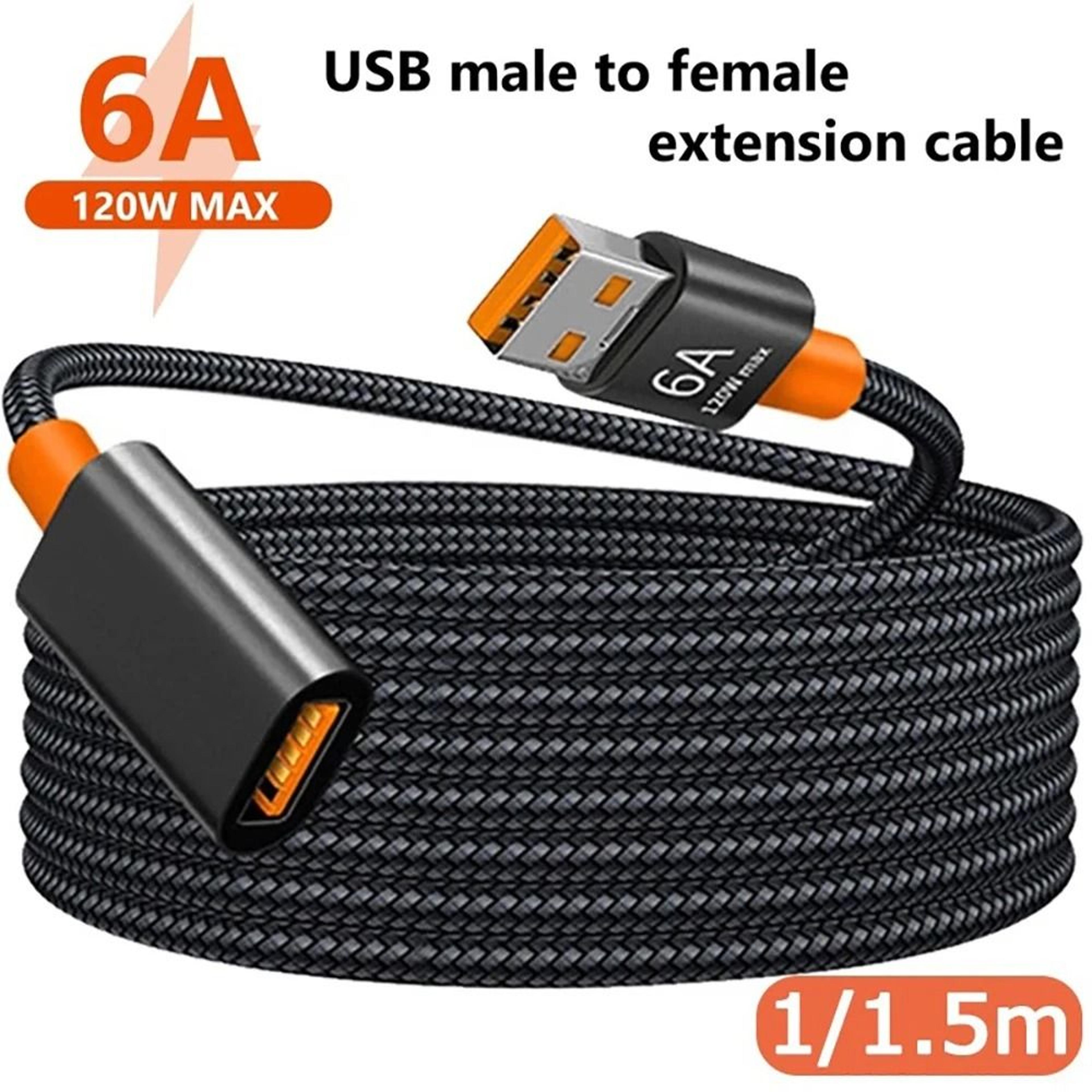 high-speed usb 3.0 braided extension cable with 6a high-current support