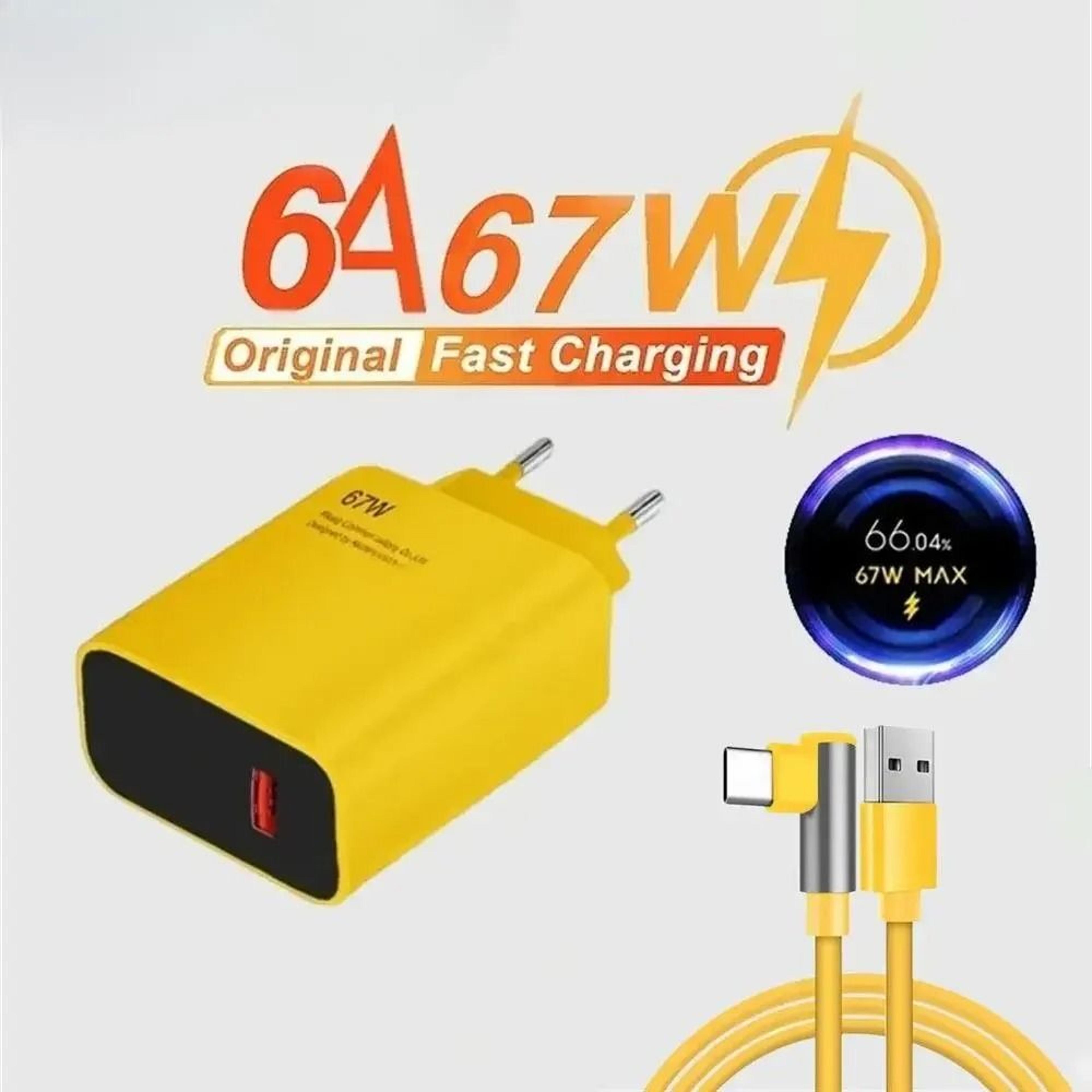 67w fast charging wall adapter with 6a usb type c cable hub