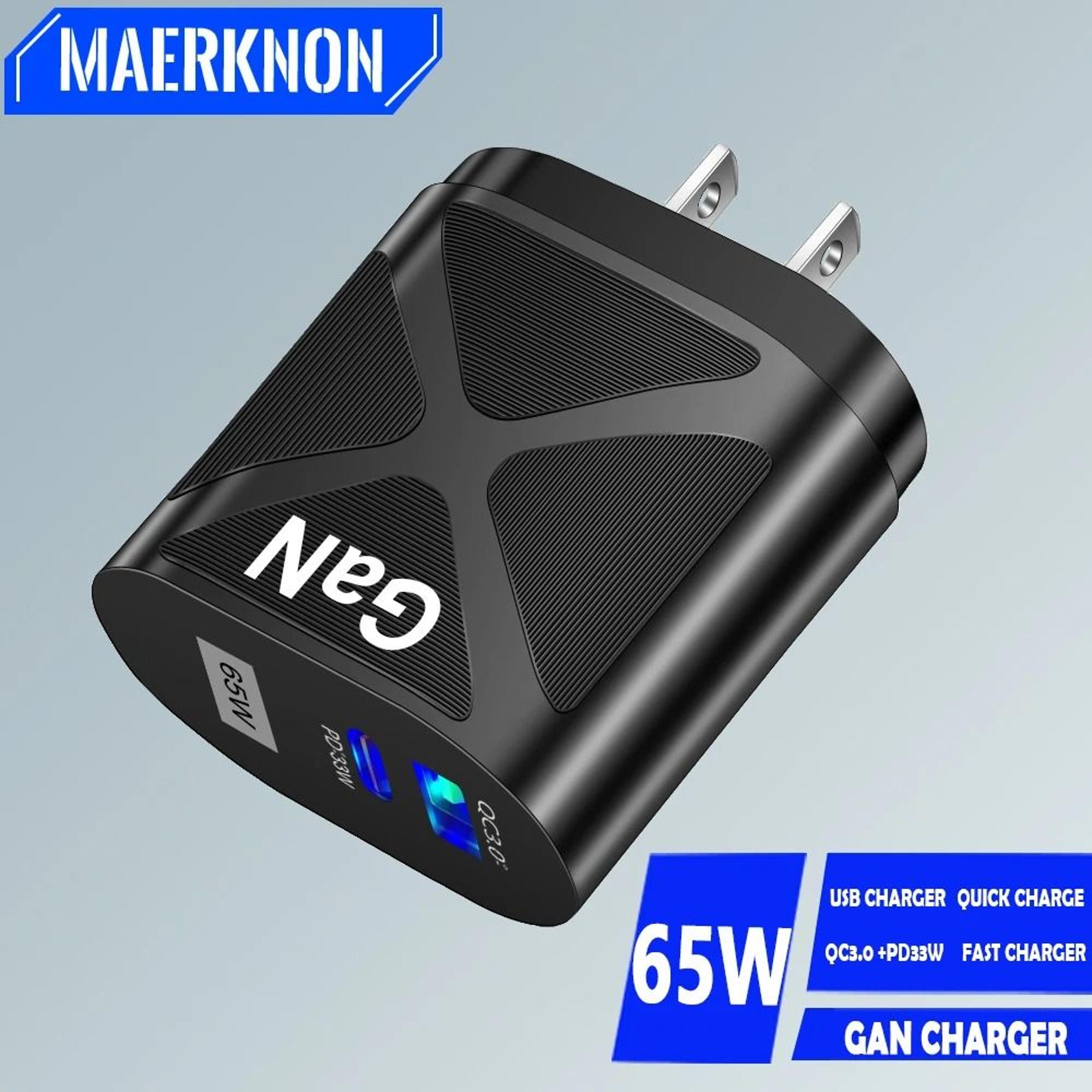 65w gan high-fidelity usb-c and quick charge 3.0 fast charging power hub