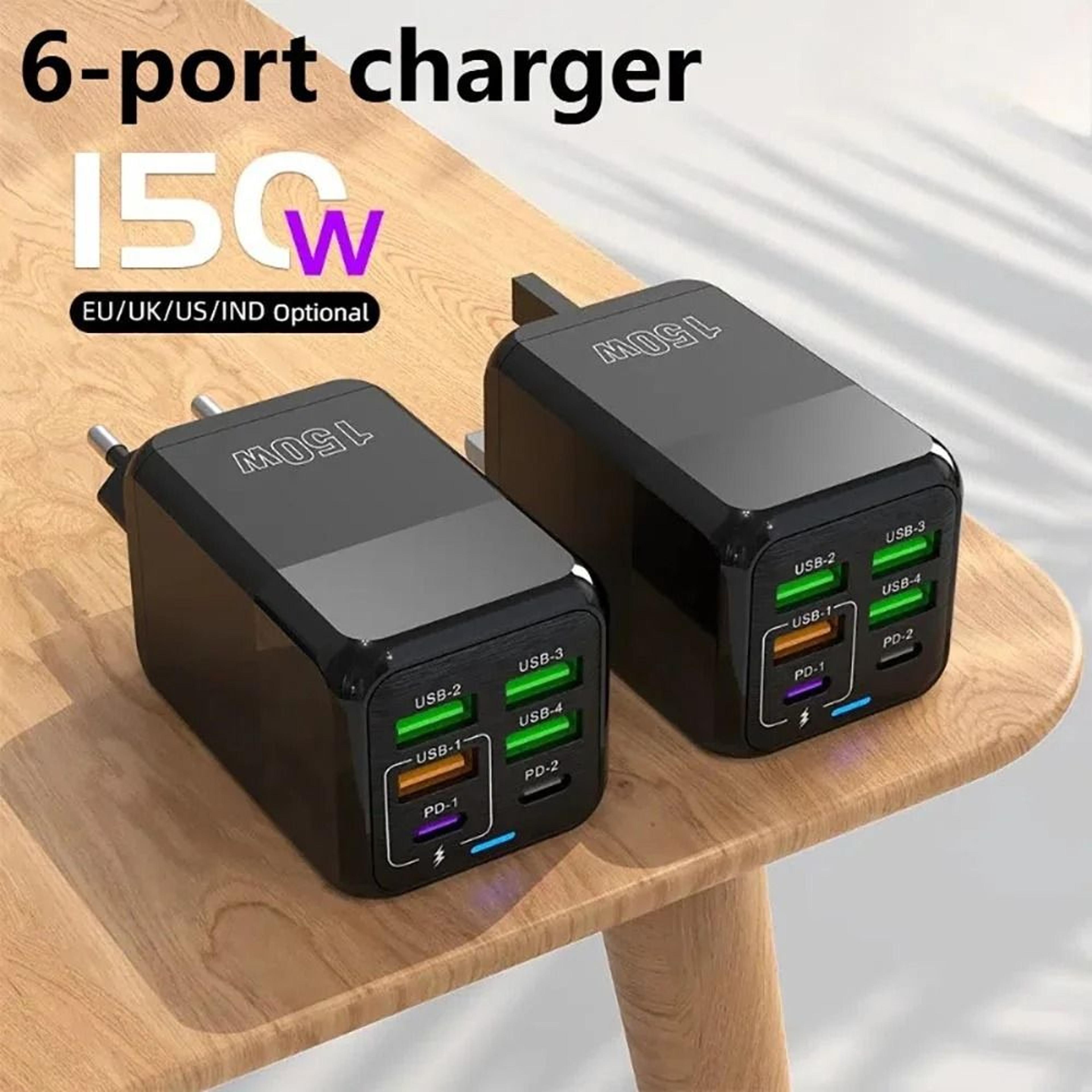 high-power 150w 6-port multi-device charging station