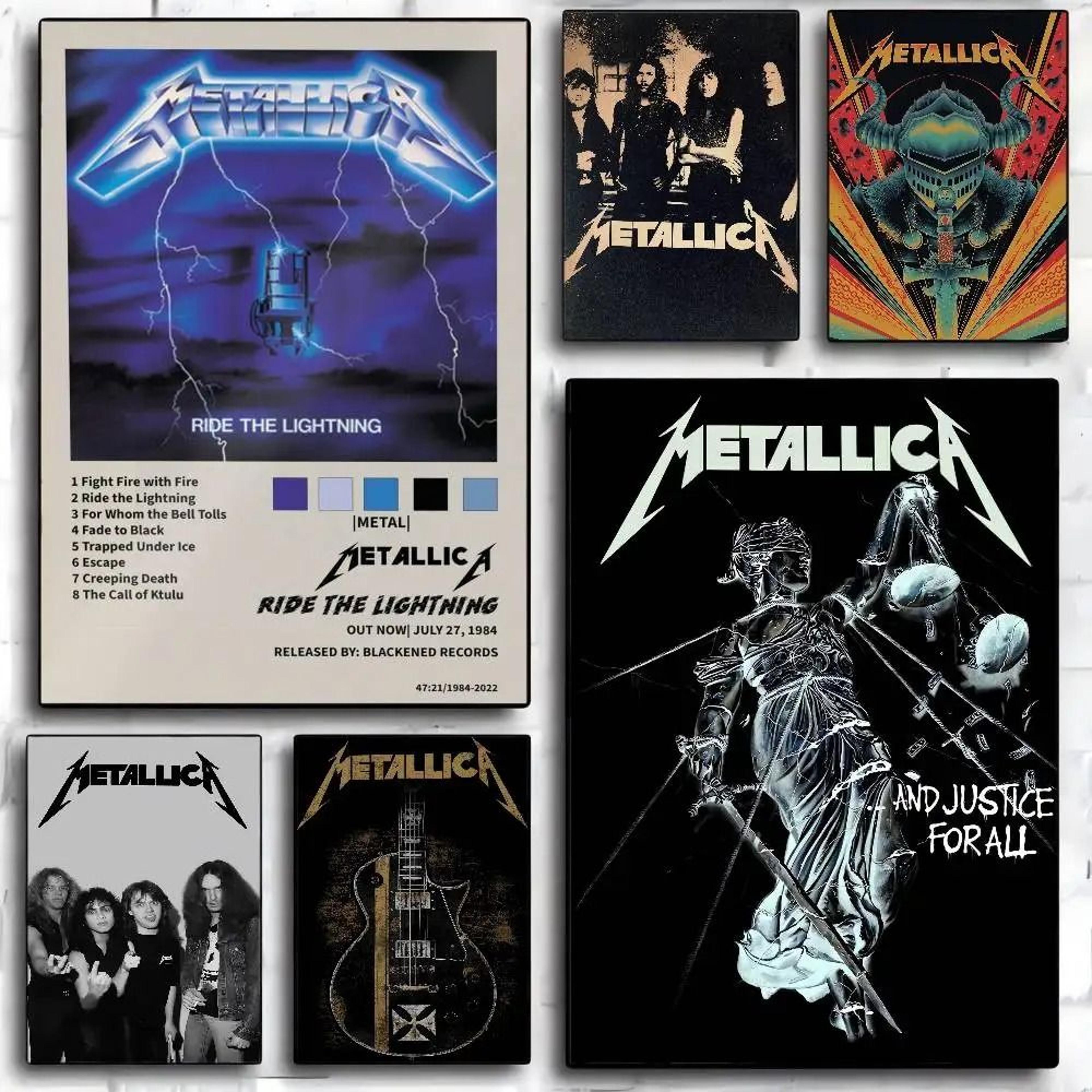 metallica classics band poster | heavy metal music icon wall sticker for living room & bar