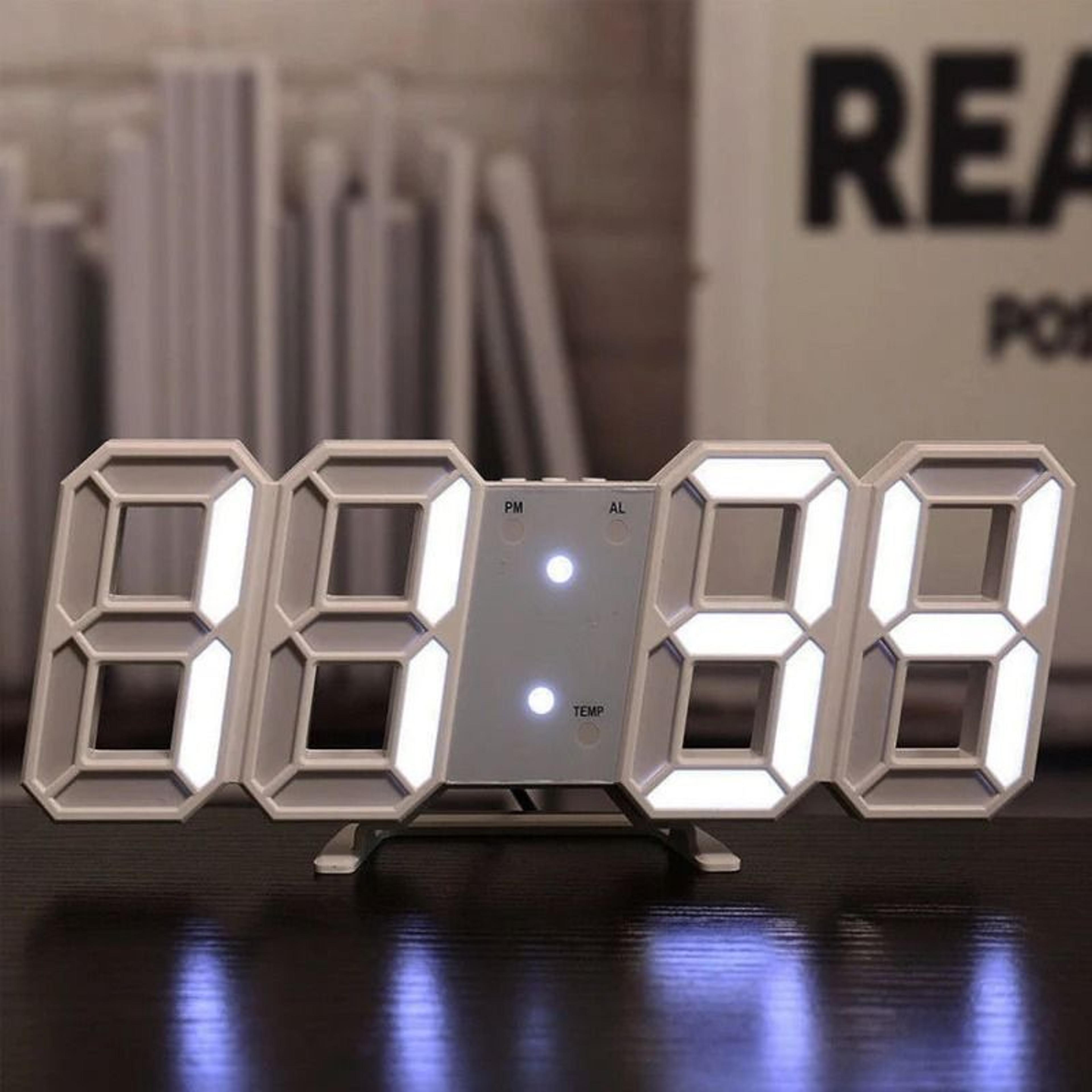3d luminous digital clock | modern voice-activated desktop alarm & wall clock