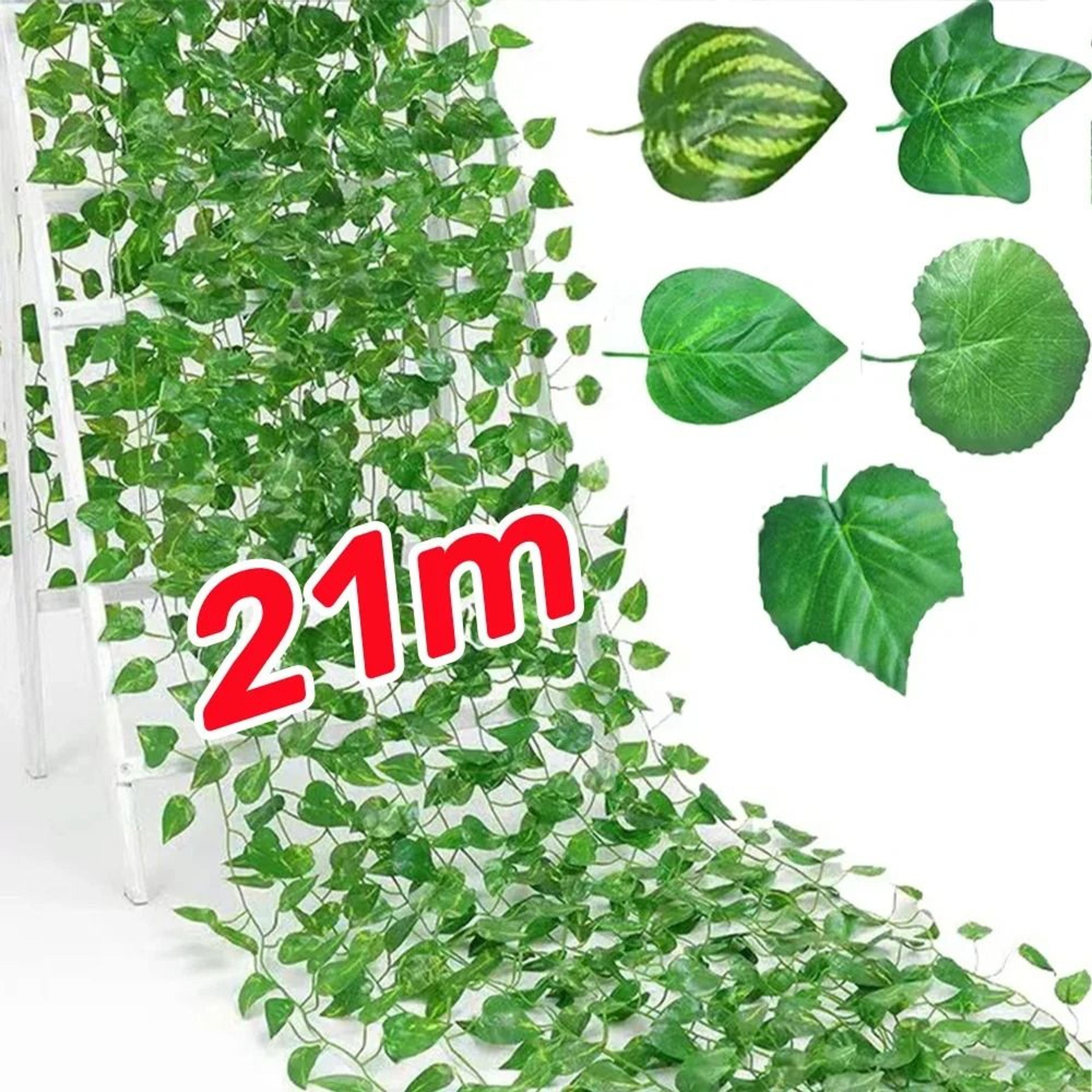 21m artificial ivy vine garland | green leaf creeper rattan for garden & home
