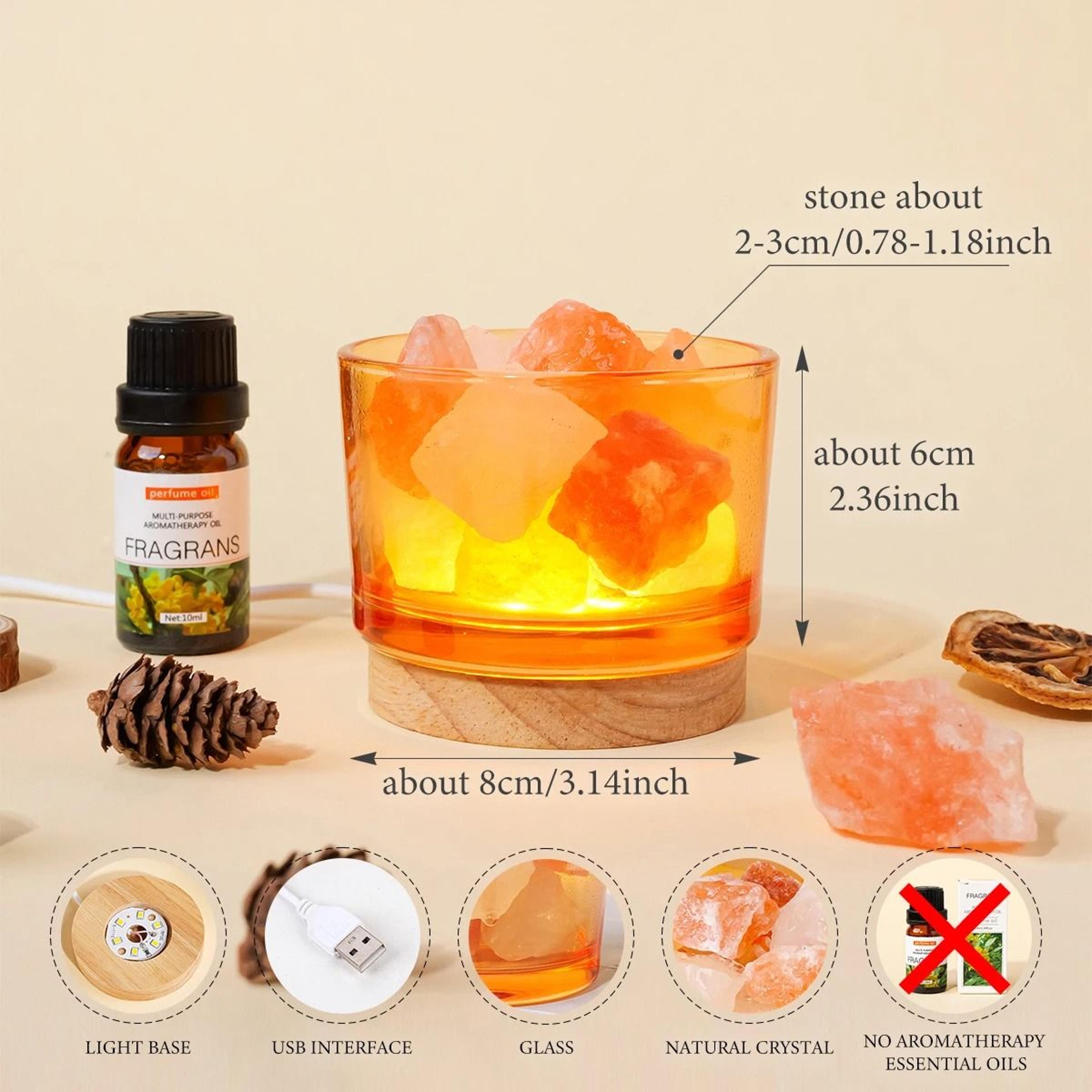 natural crystal raw stone aromatherapy lamp | rose quartz healing mineral light for home & wellness decor