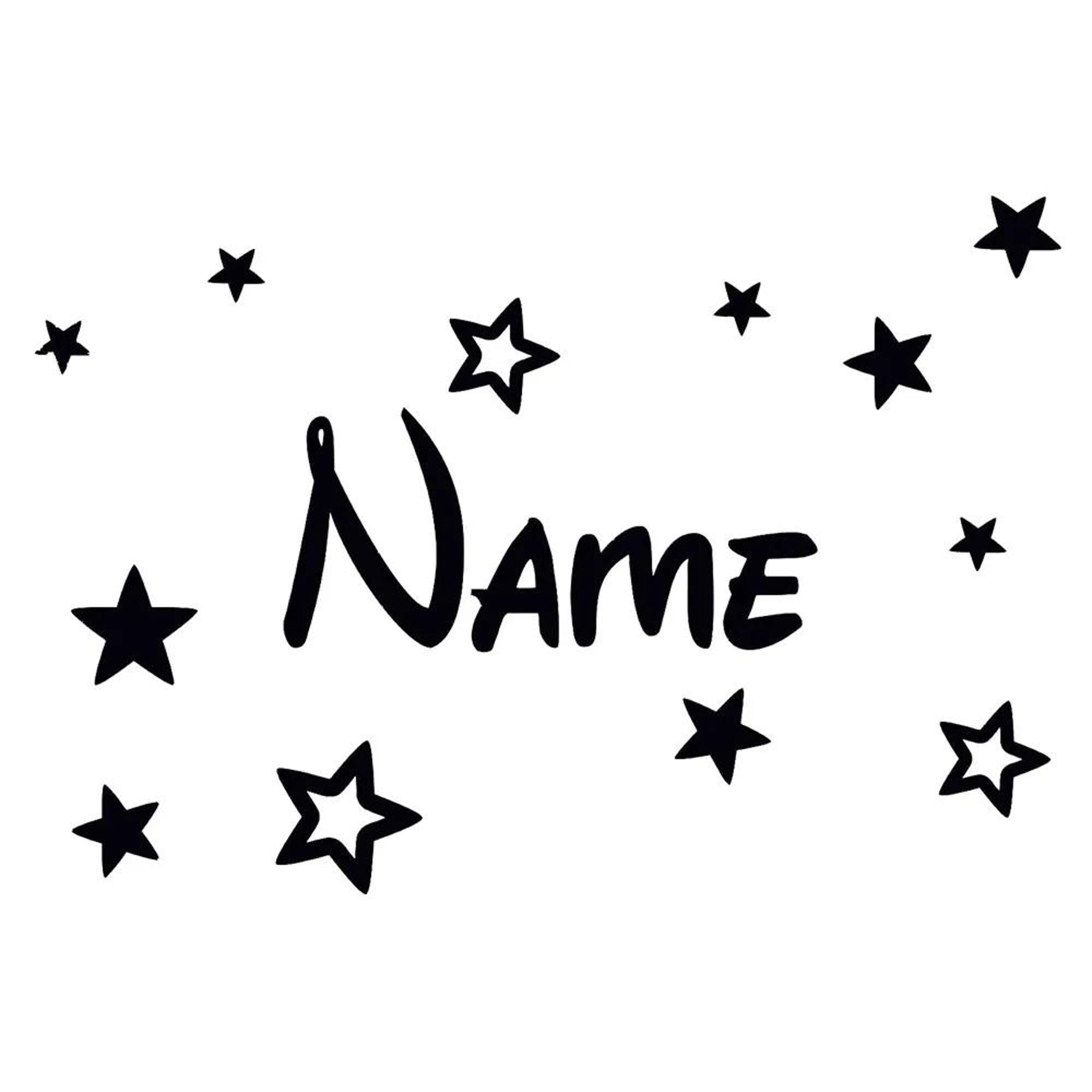 custom childrens name & stars decal | personalized nursery wall art | bespoke kids room vinyl decor