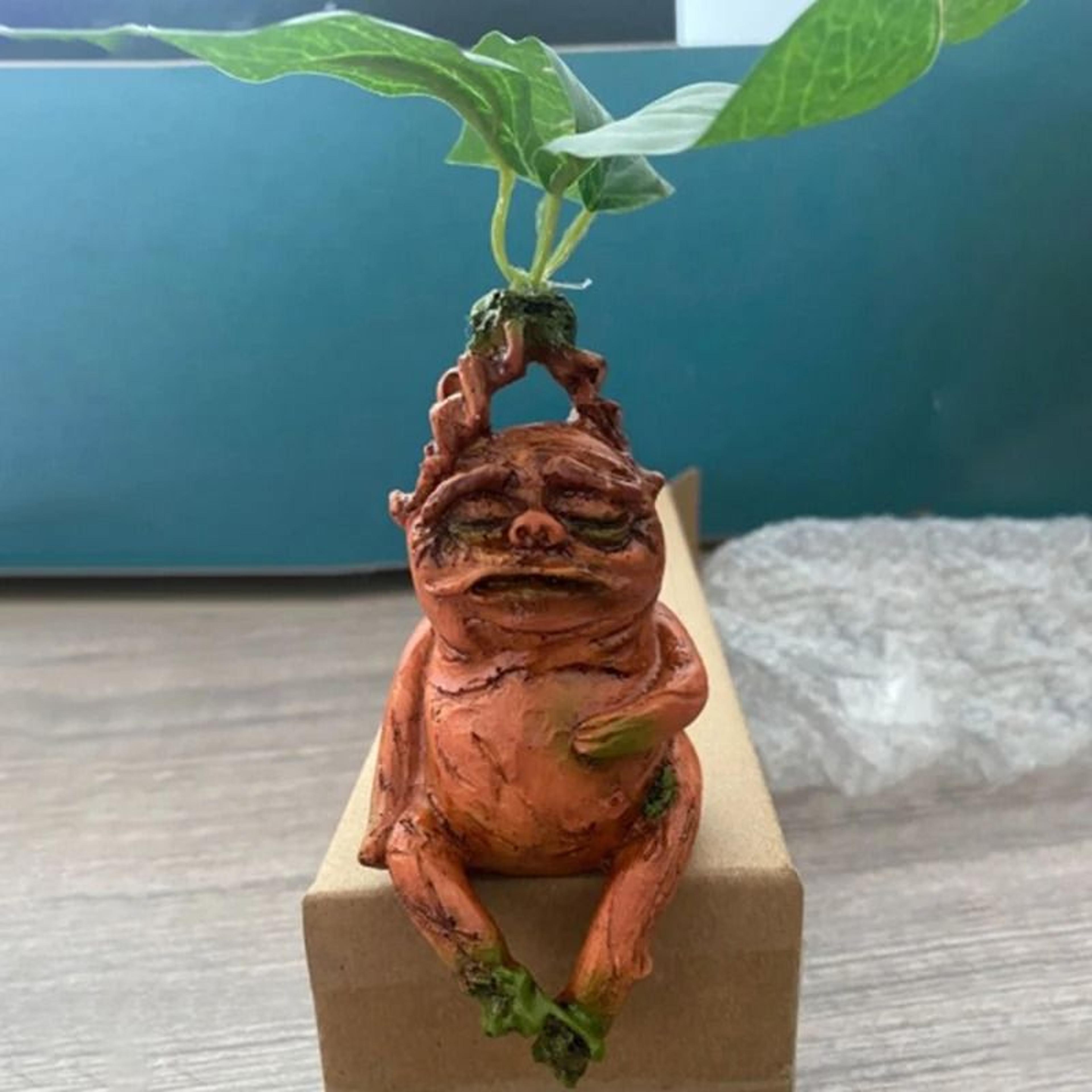 mythical mandrake resin statue | forbidden forest root figurine | professional fantasy garden & desktop art