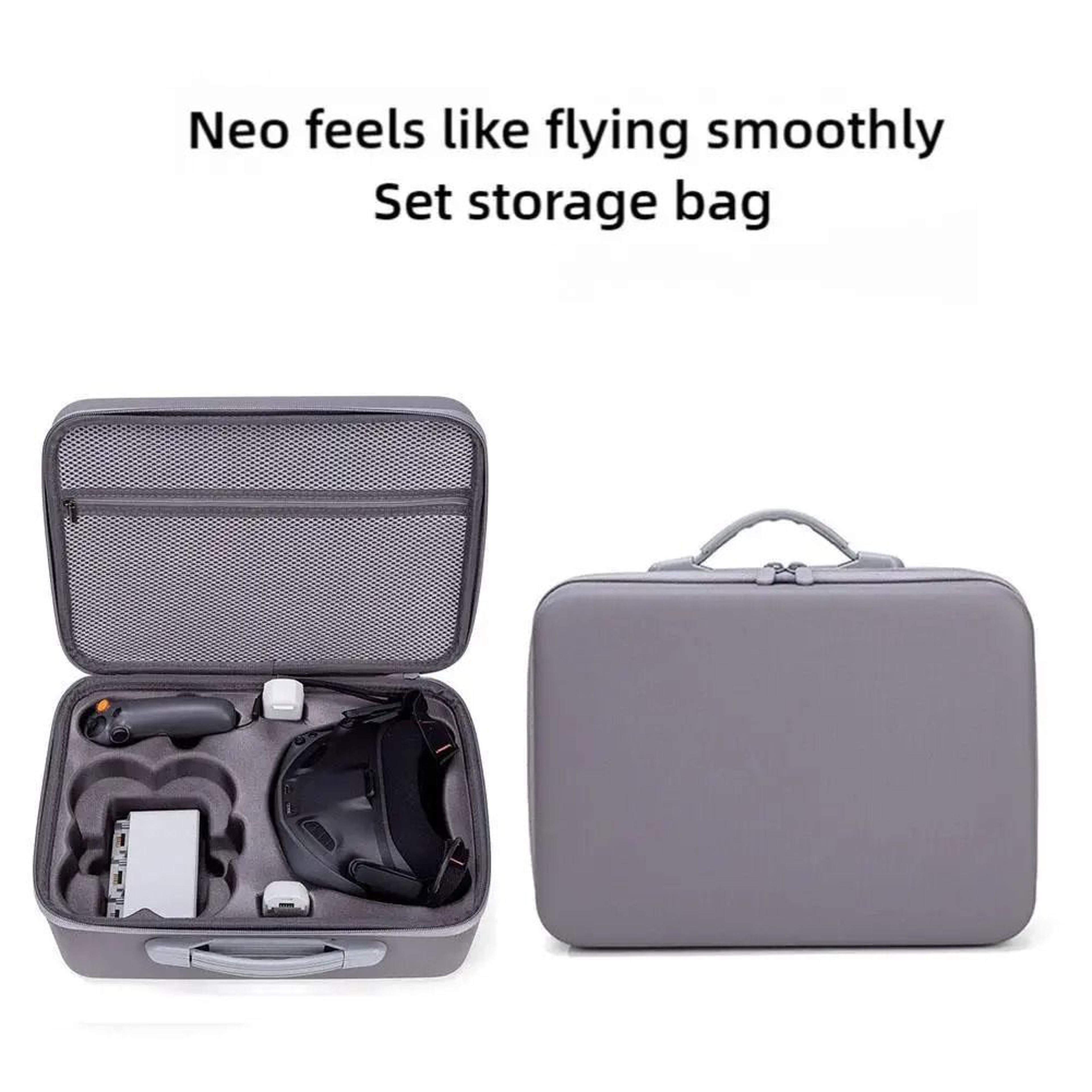 dji neo motion fly more combo hard shell travel case with high-grade fabric and precision molded storage