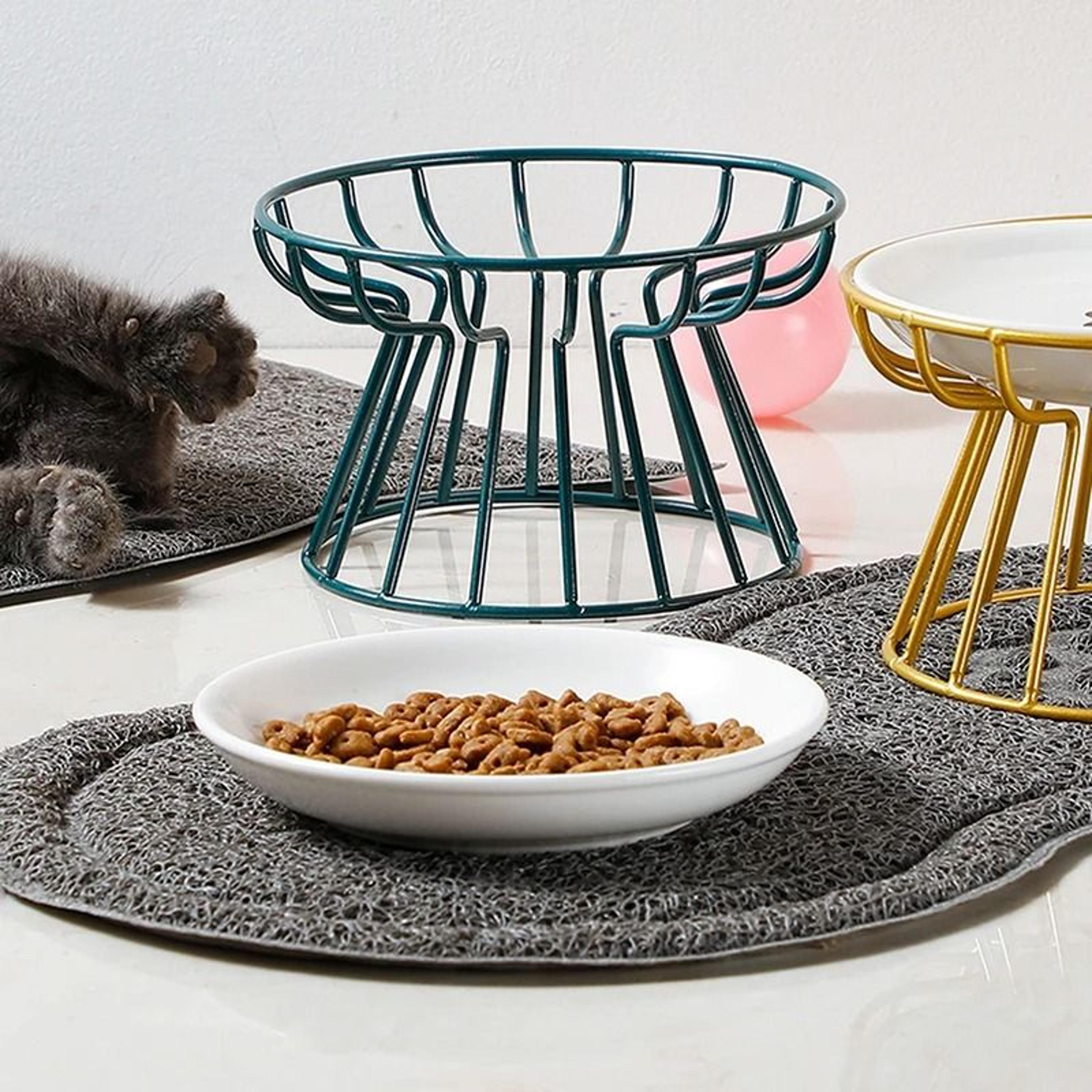 elevated metal pet bowl stand
