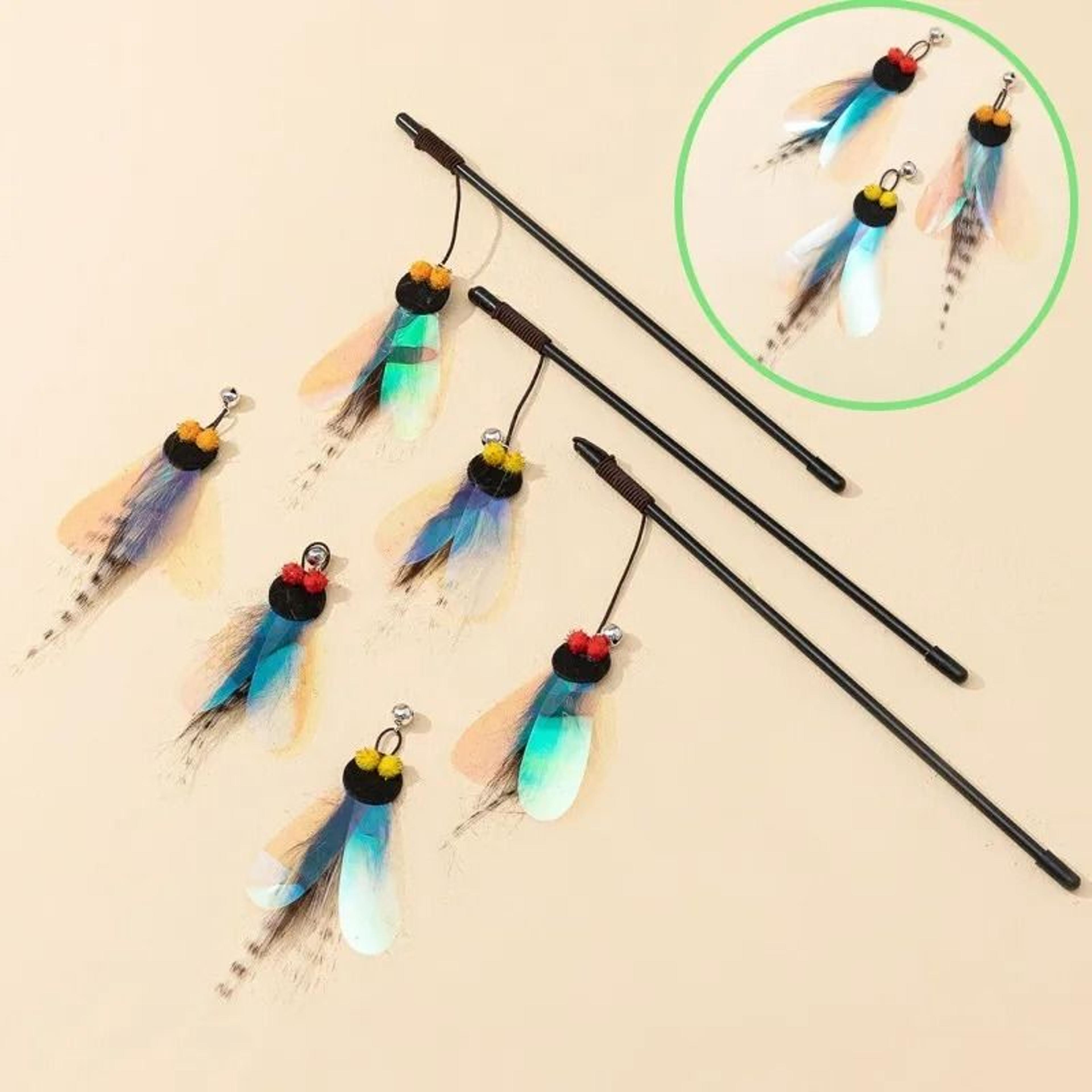 interactive butterfly feather cat teaser wand