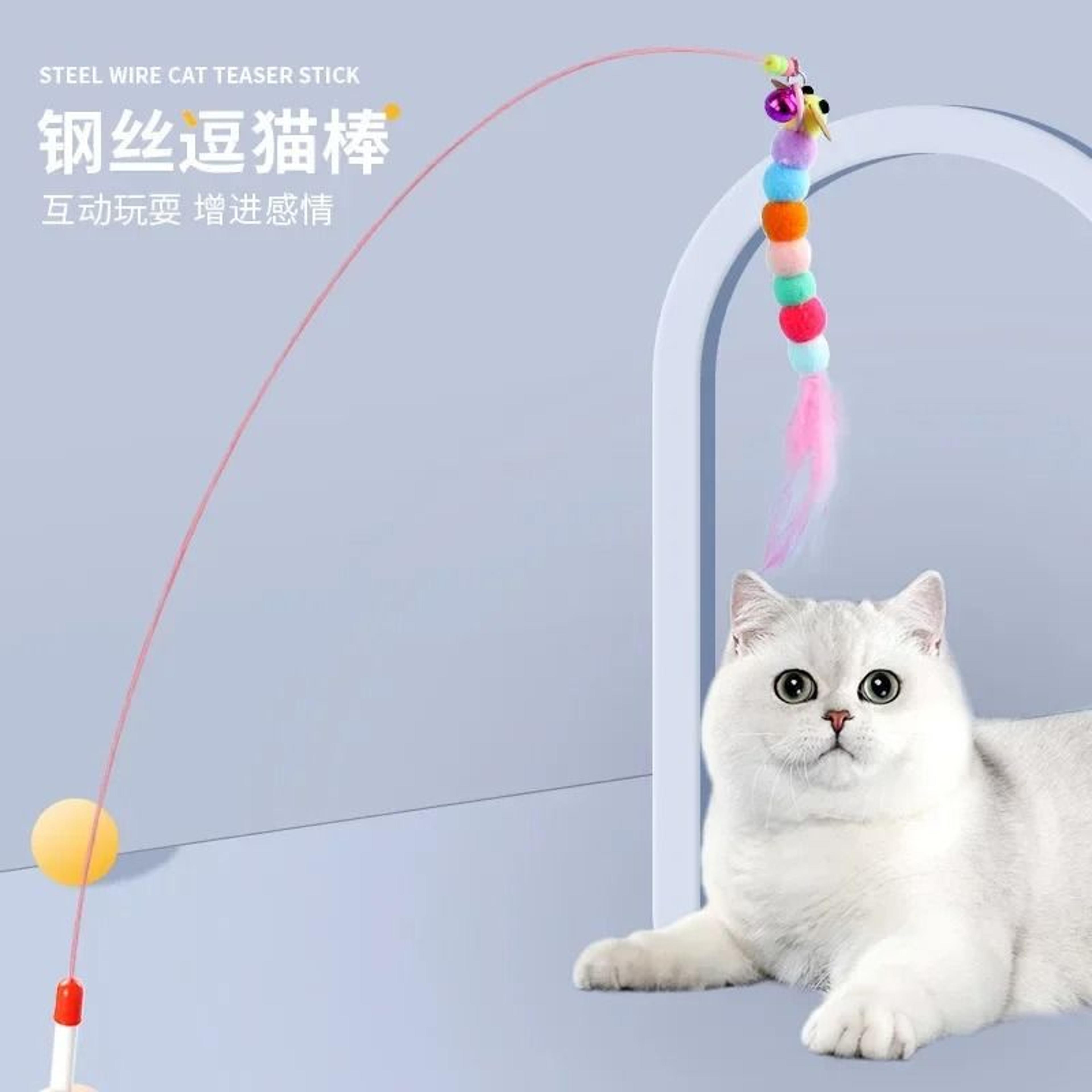 four-section telescopic carbon fiber cat wand fishing rod toy