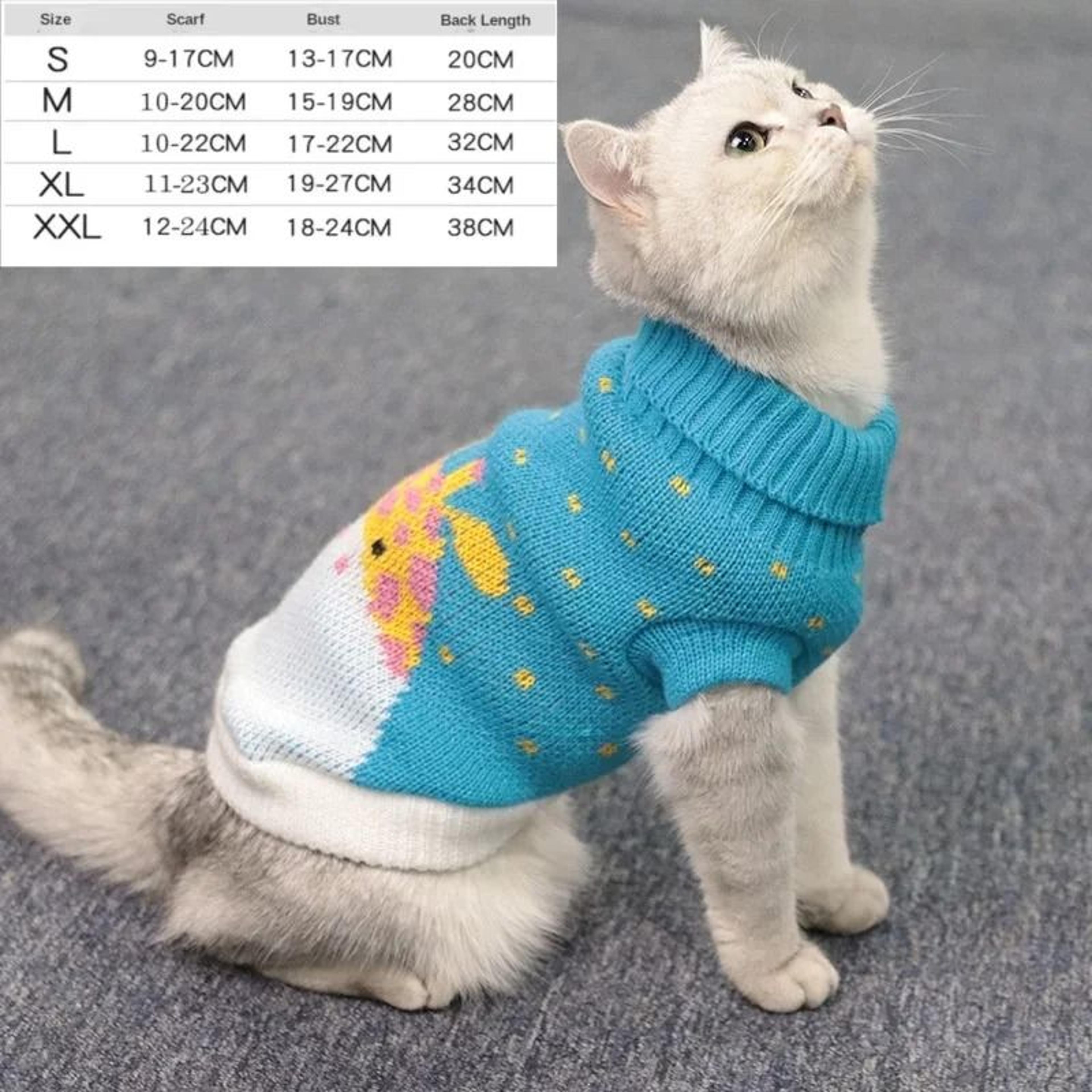 turtleneck knitted christmas argyle cat jumper sweater