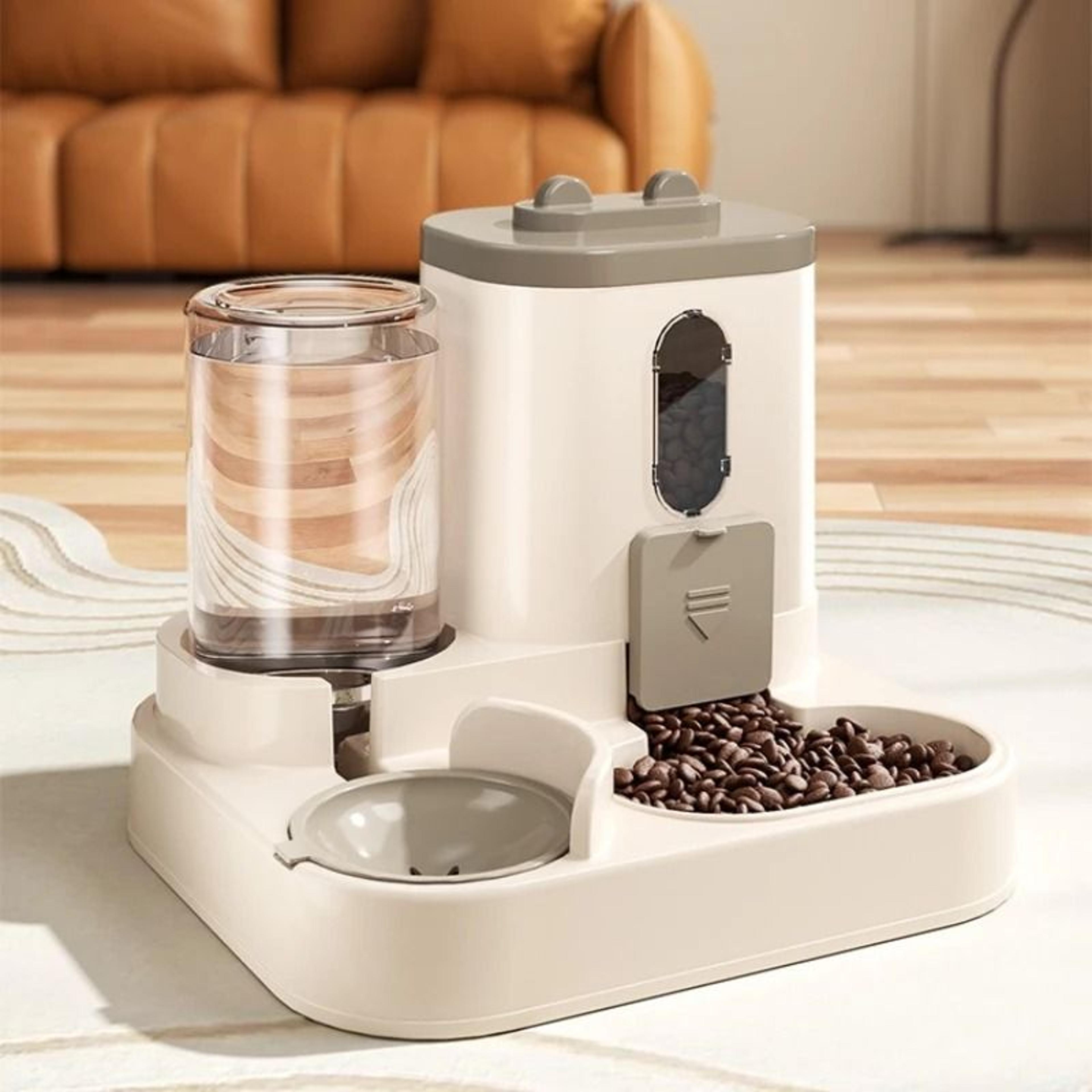 automatic pet feeder and water fountain station