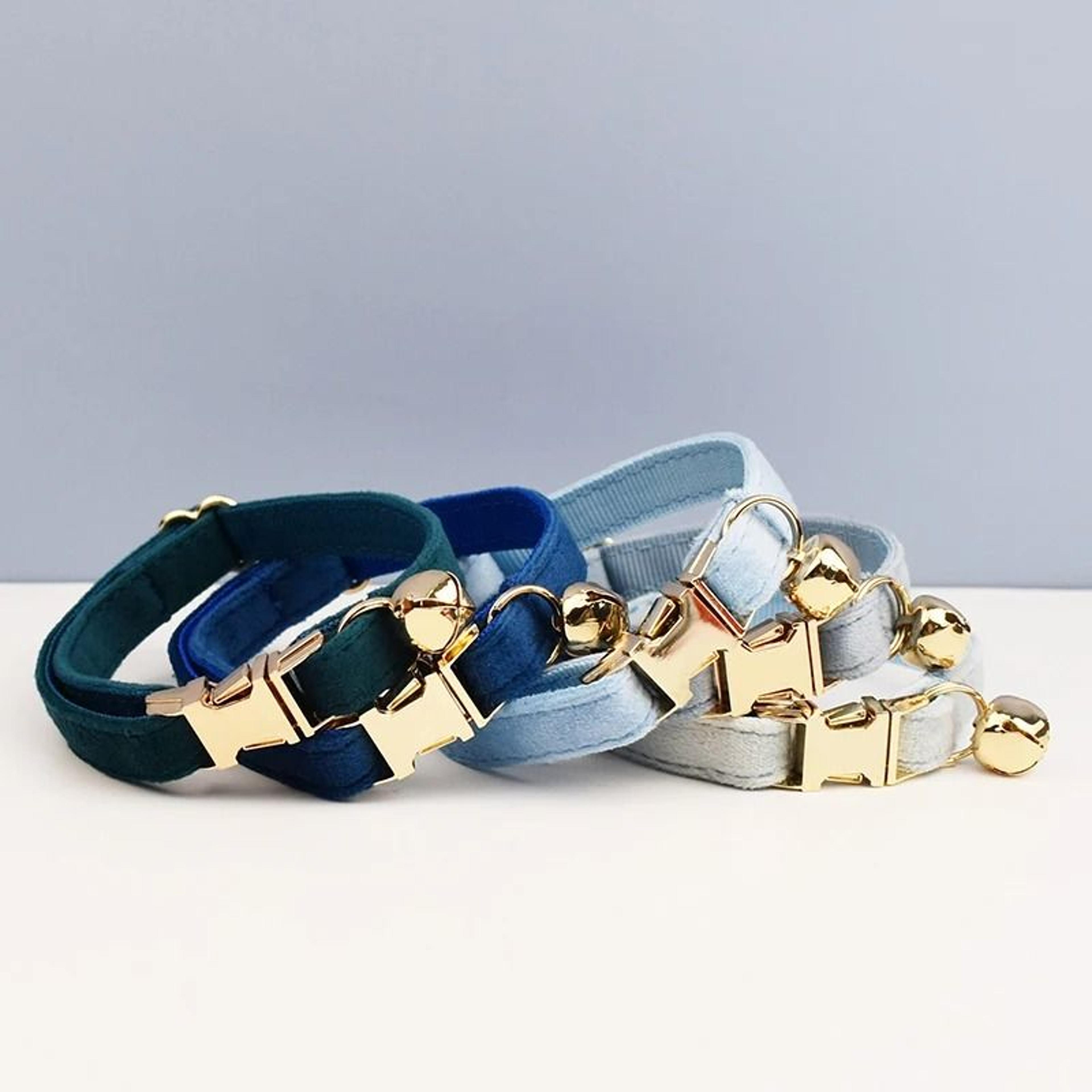 stylish adjustable velvet cat collar with bowknot and free personalization