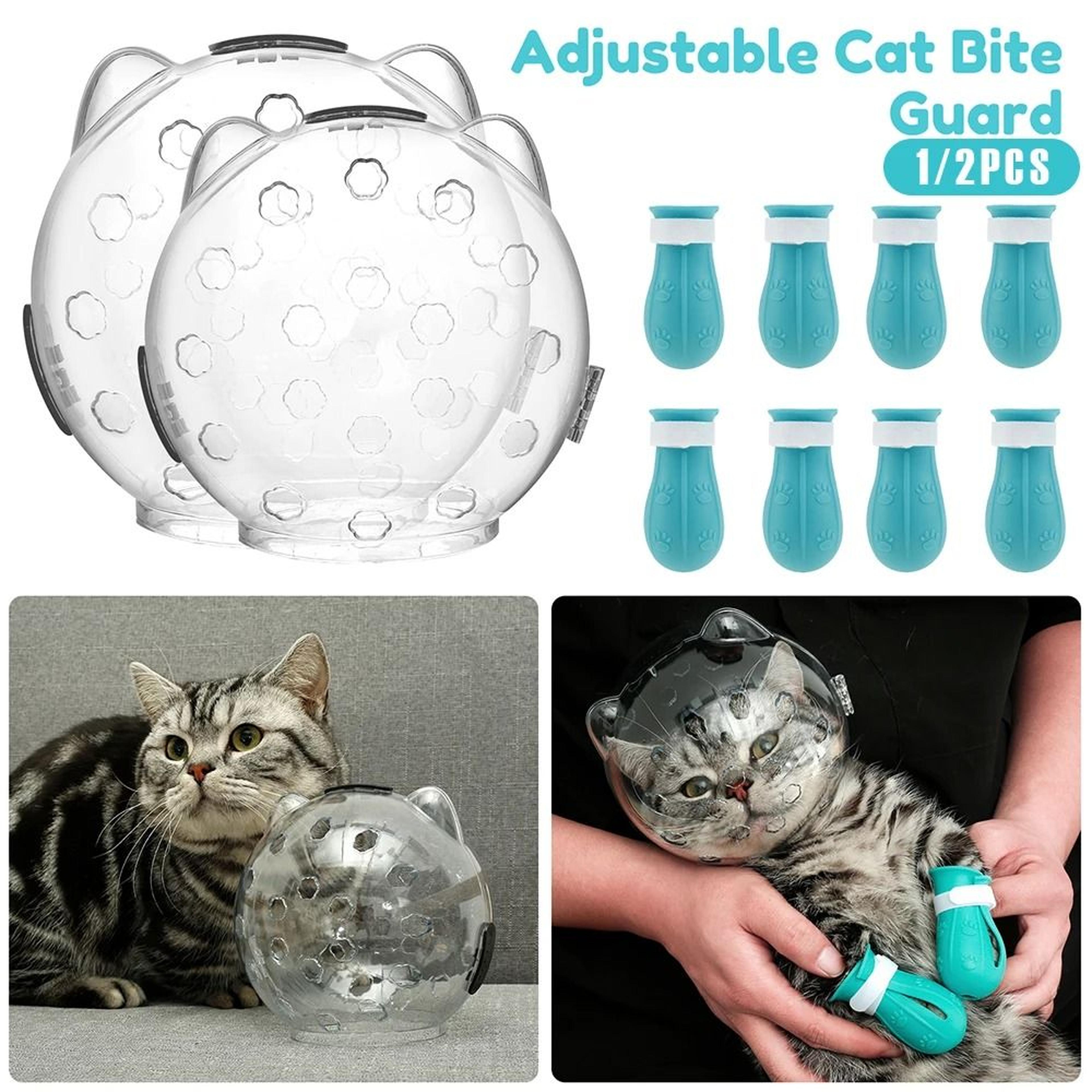 breathable cat grooming space hood mask and silicone anti-scratch paw shoes set