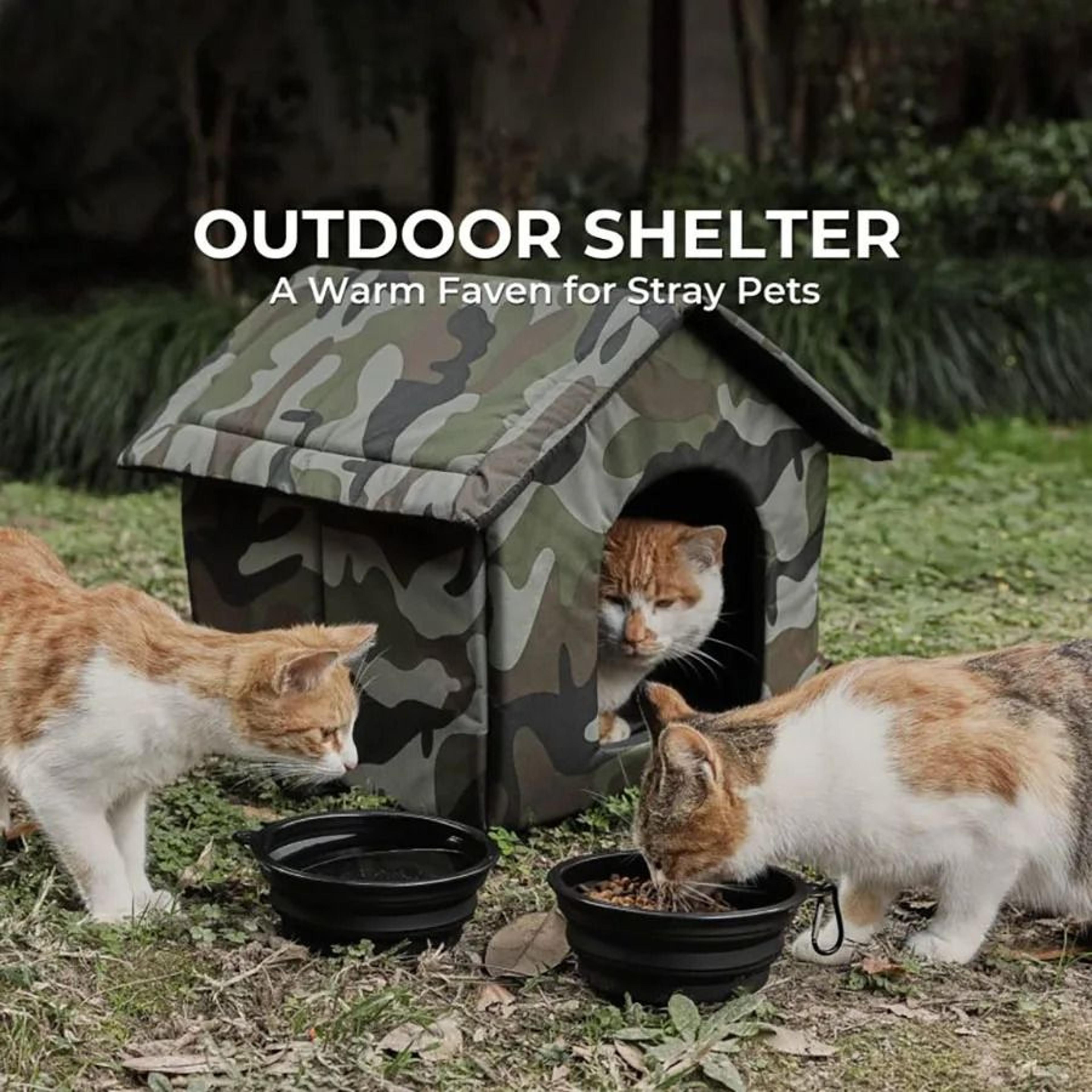 collapsible outdoor cat house waterproof windproof winter pet shelter tent