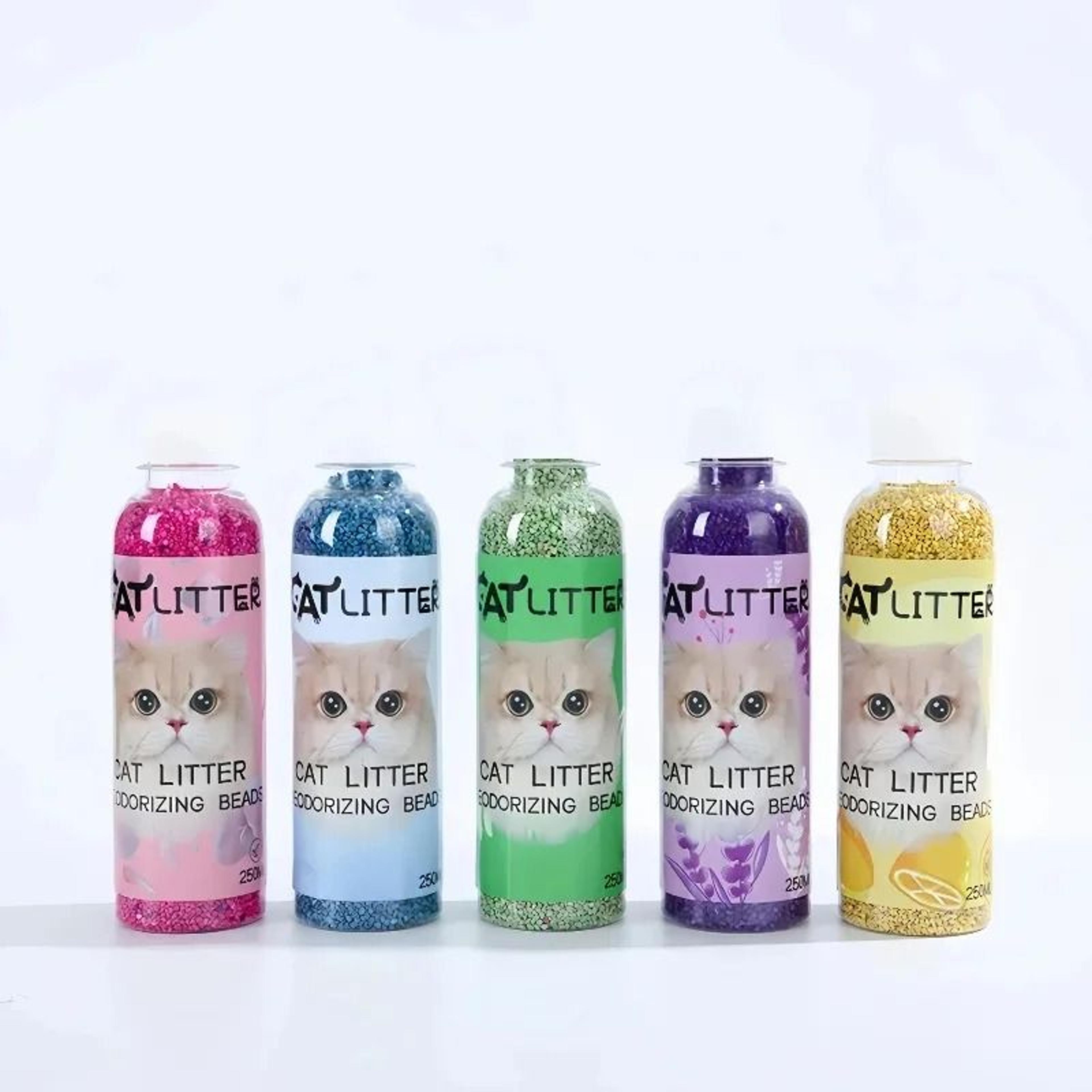cat litter deodorizing beads bottle odor eliminator and room freshener for cat litter box