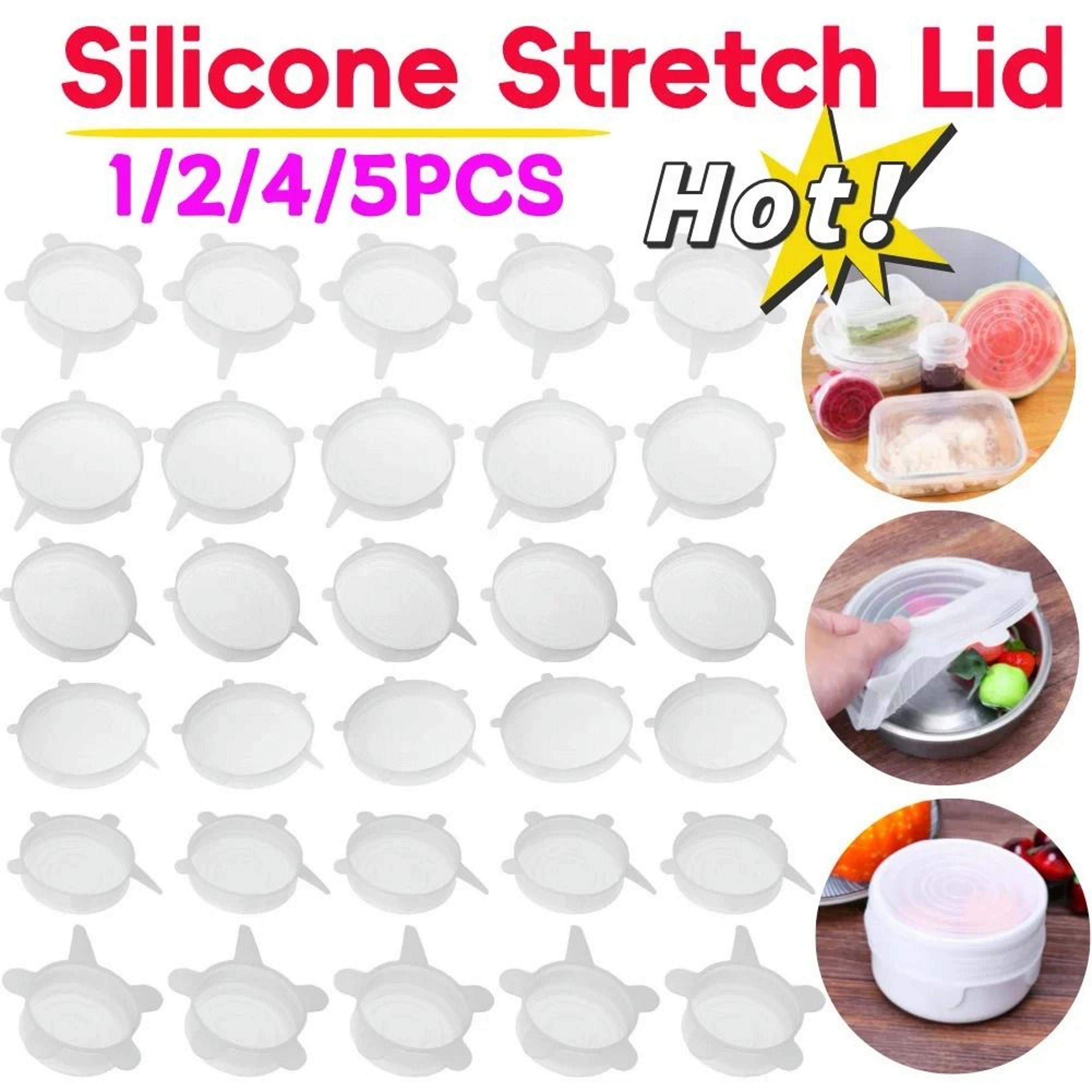 stretch silicone lids & reusable food wrap covers