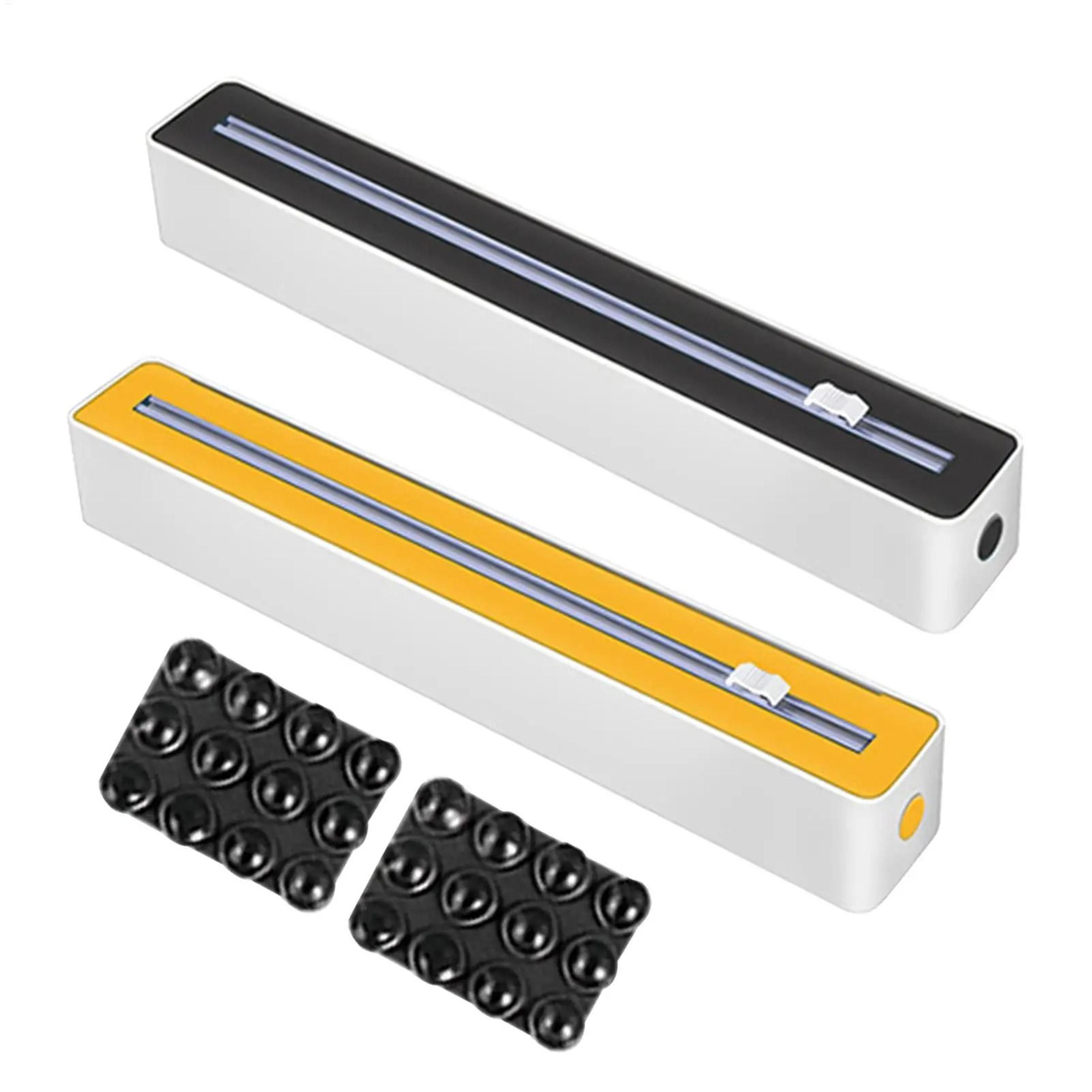 magnetic food wrap dispenser with slide cutter & suction cup base